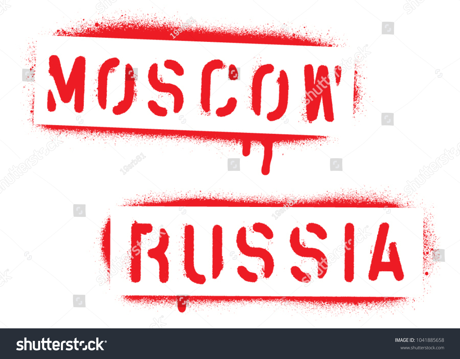 Moscow Russia Spray Paint Graffiti Stencils Stock Vector (Royalty Free ...