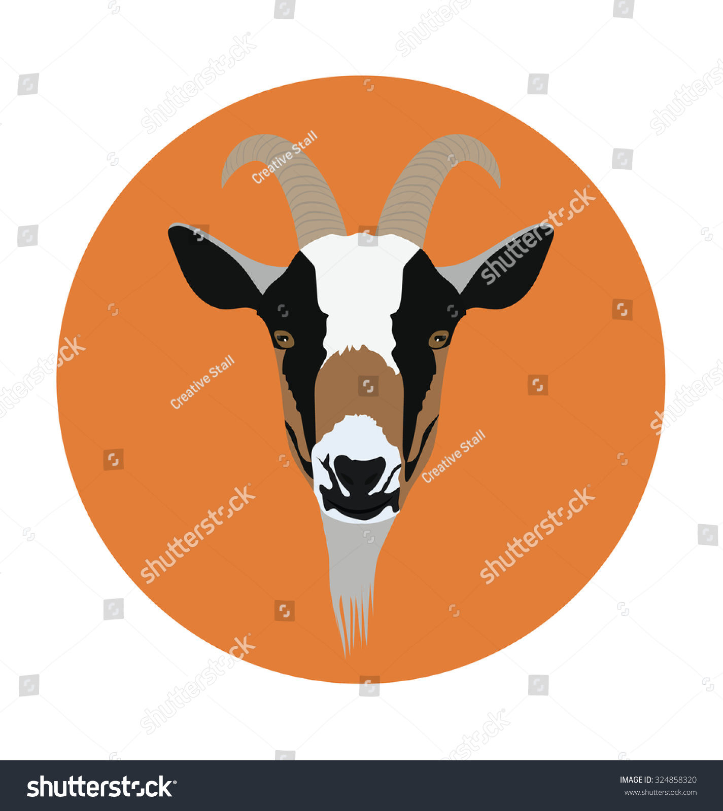 Mountain Goat Stock Vector 324858320 : Shutterstock