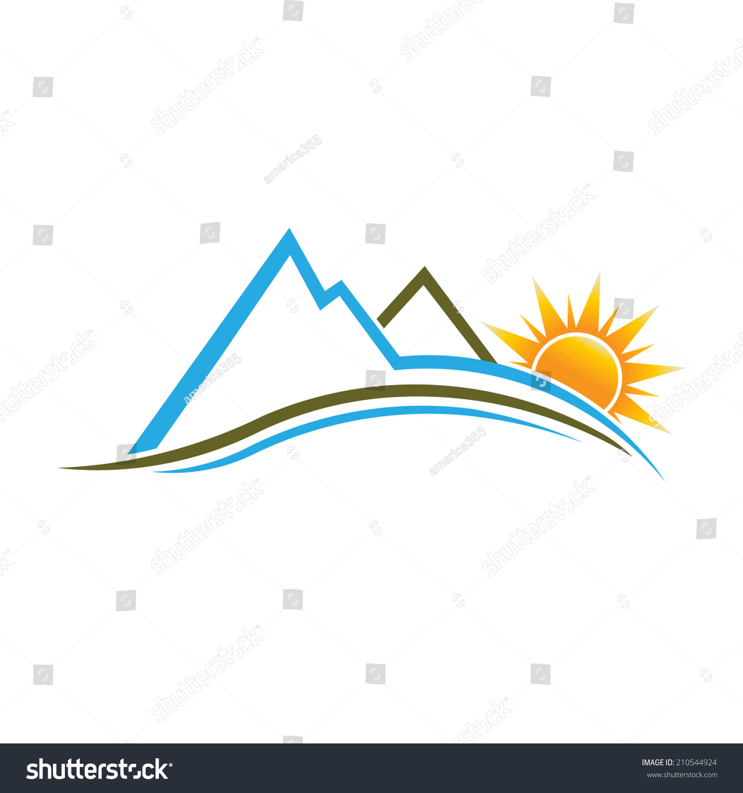 Mountains Sun Image Vector Design Stock Vector 210544924 - Shutterstock