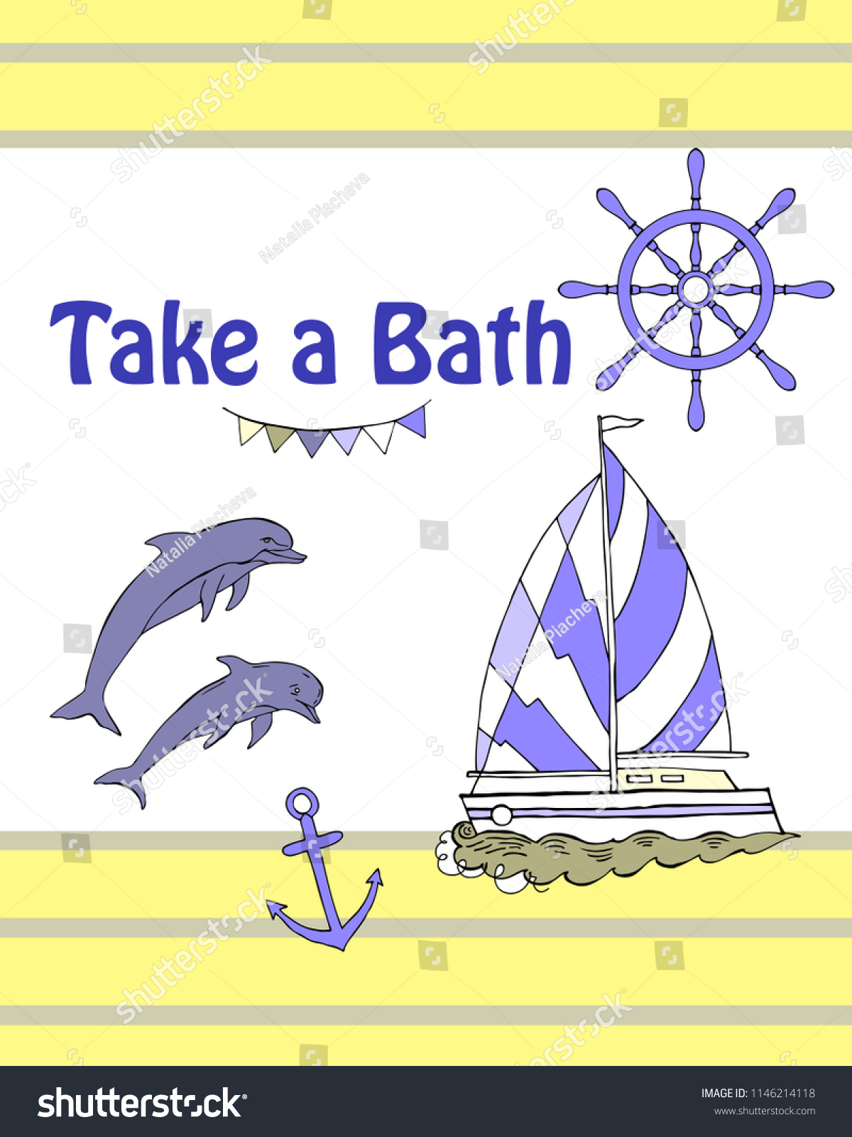 Nautical Bathroom Decor Quotes Poster Ship Stock Image Download Now