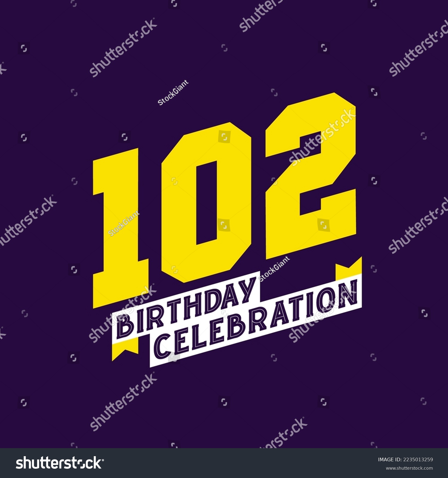 SVG of 102nd Birthday Celebration vector design,  102 years birthday svg