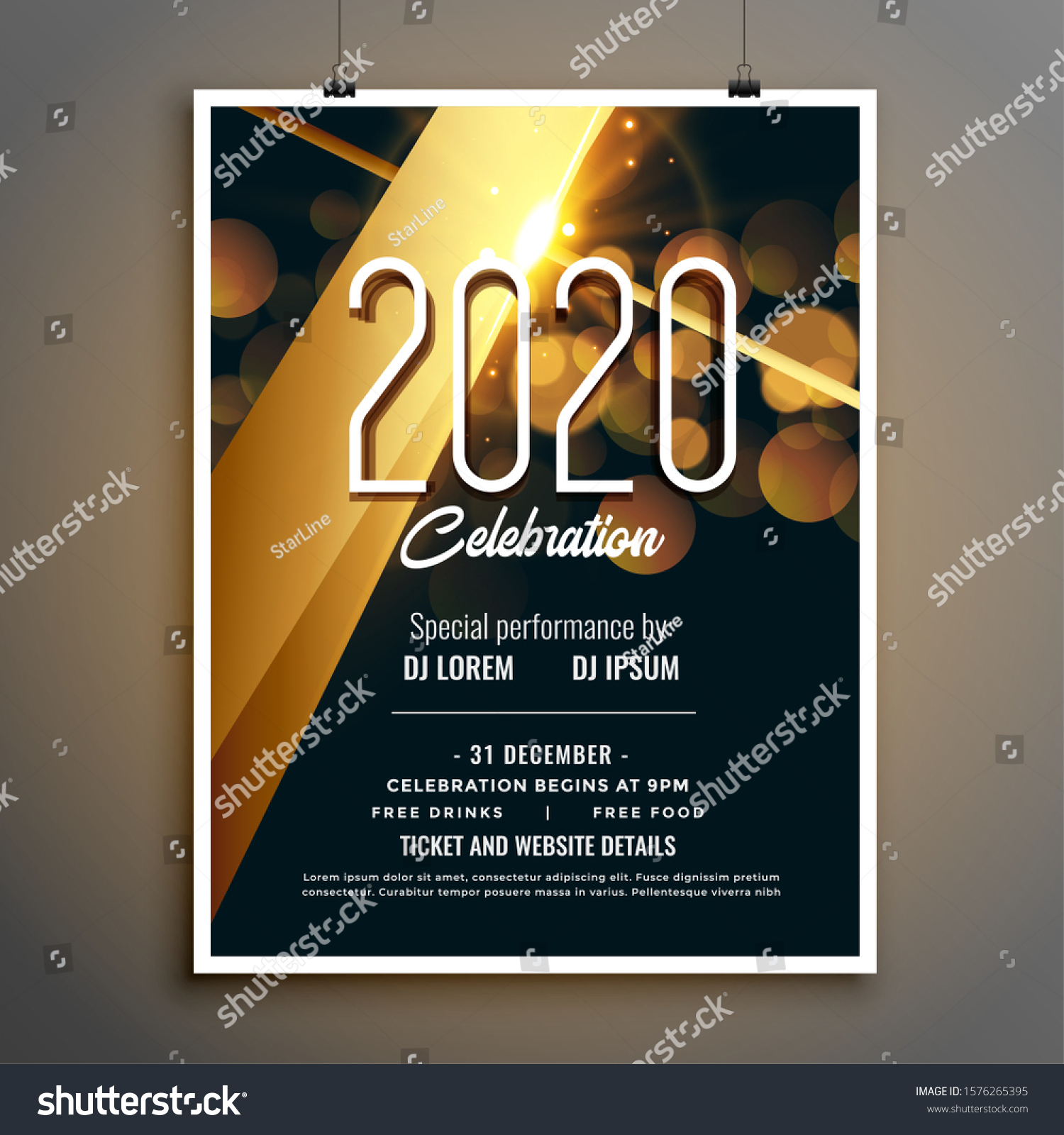 New Year Celebration Flyer Template Stock Vektorgrafik Lizenzfrei