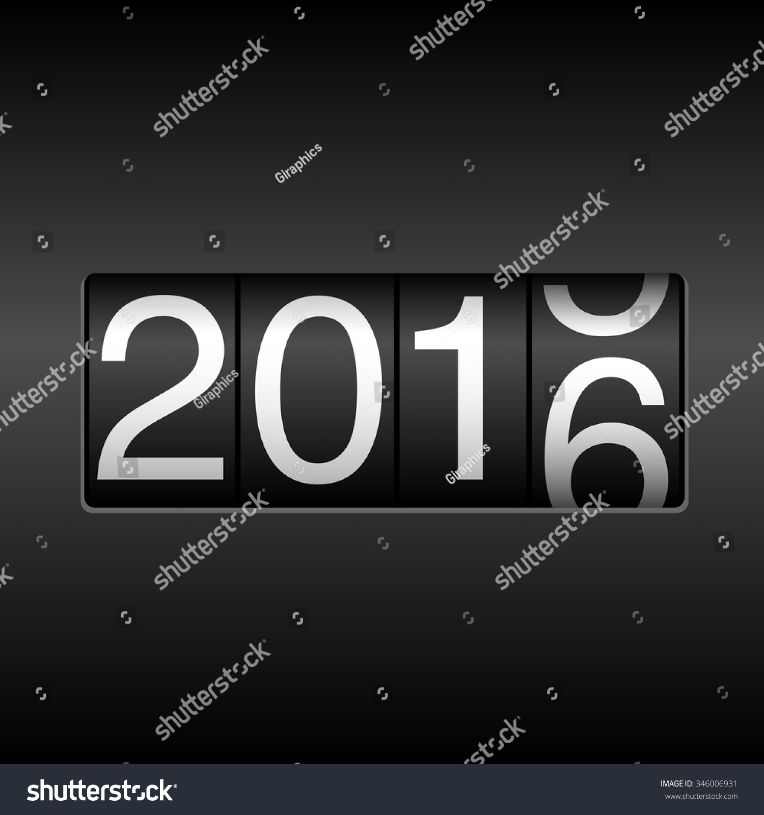 2016 New Year Odometer With Rolling Number - Numbers Rolling From 2015 ...