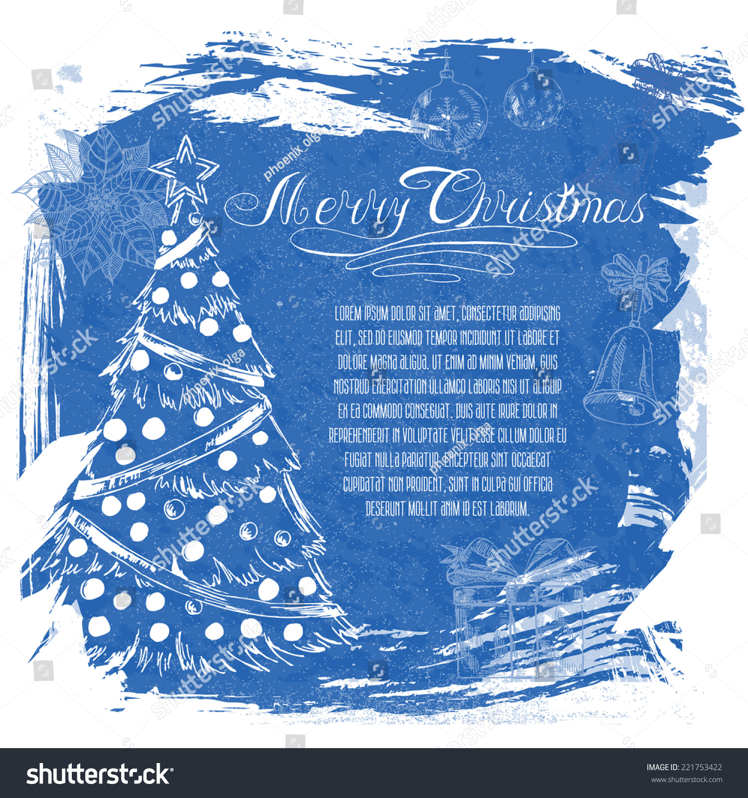 2015 New year vintage invitation Vector Christmas calligraphic inscription Christmas tree Santa Claus