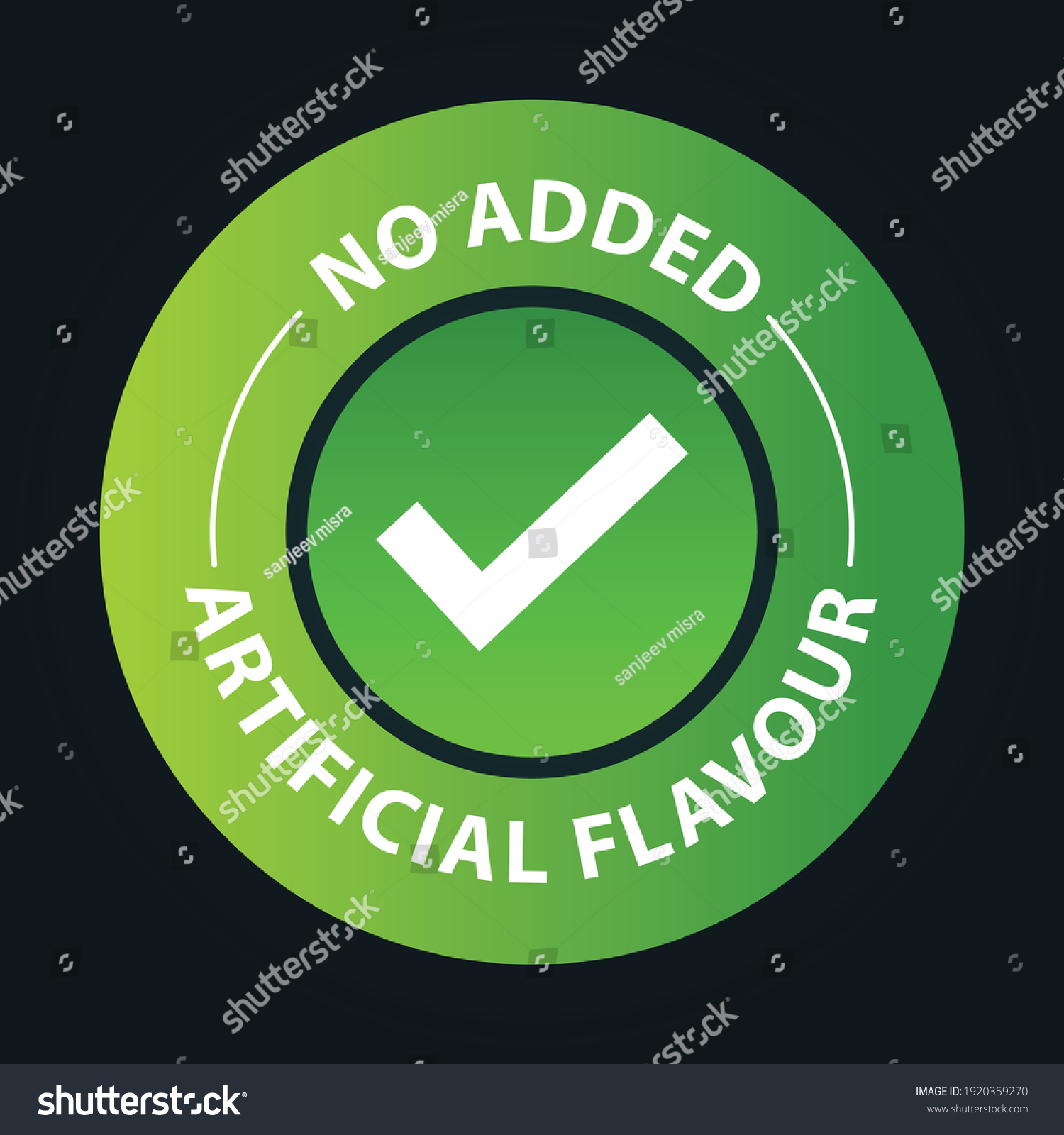 SVG of 'no added artificial flavor vector icon with tick mark,  green in color svg