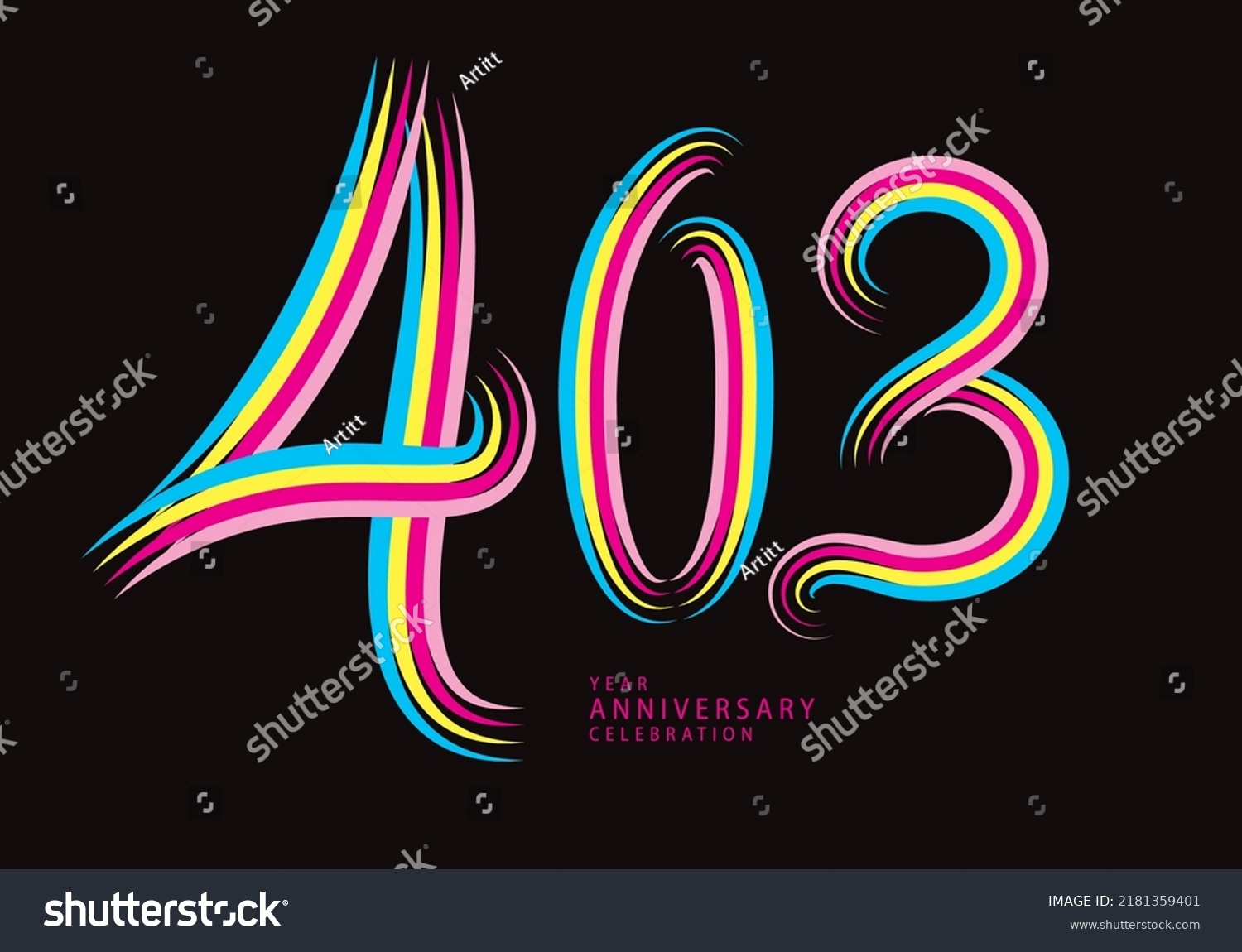 SVG of 403 number design vector, graphic t shirt, 403 years anniversary celebration logotype colorful line,403th birthday logo, Banner template, logo number elements for invitation card, poster, t-shirt. svg