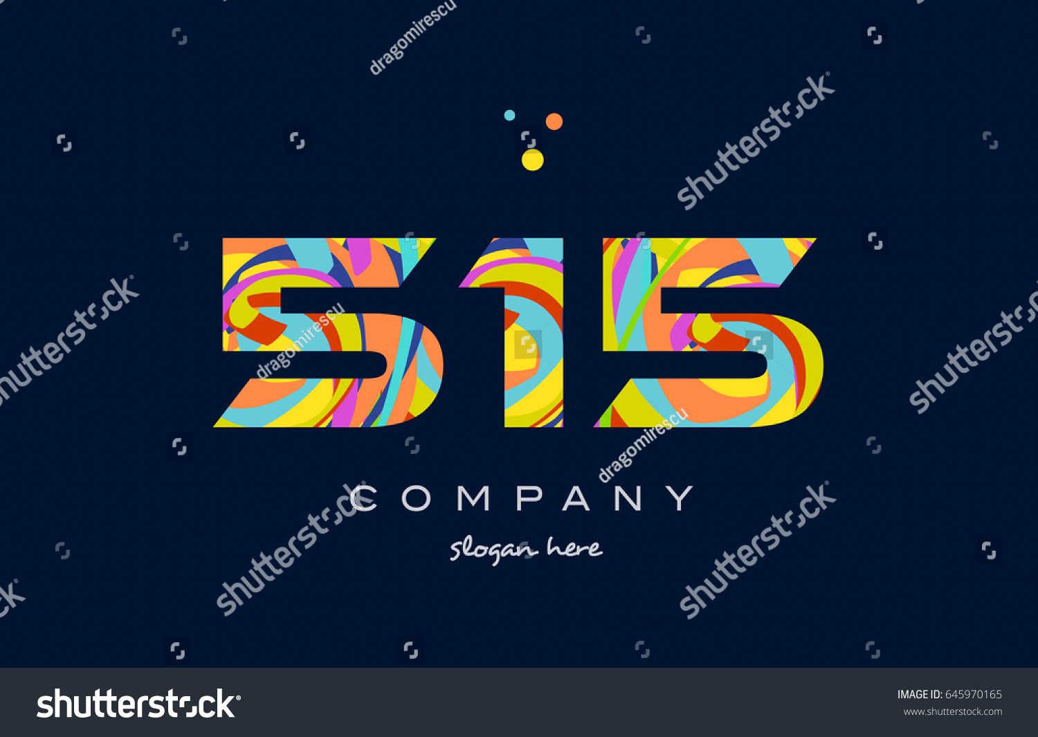 515 Number Digit Numeral Logo Colored Stock Vector (royalty Free 