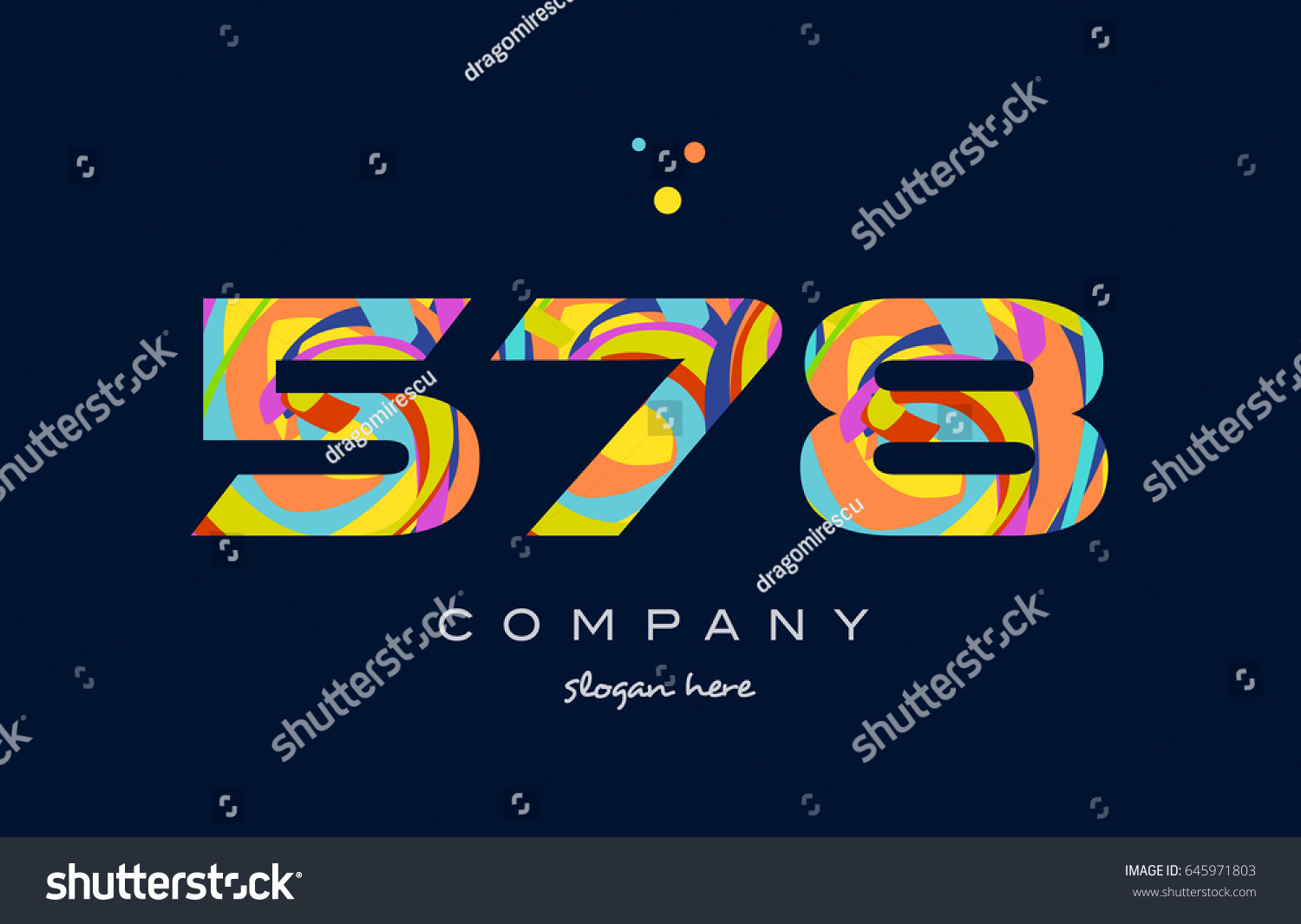 578 Number Digit Numeral Logo Colored Stock Vector (Royalty Free ...