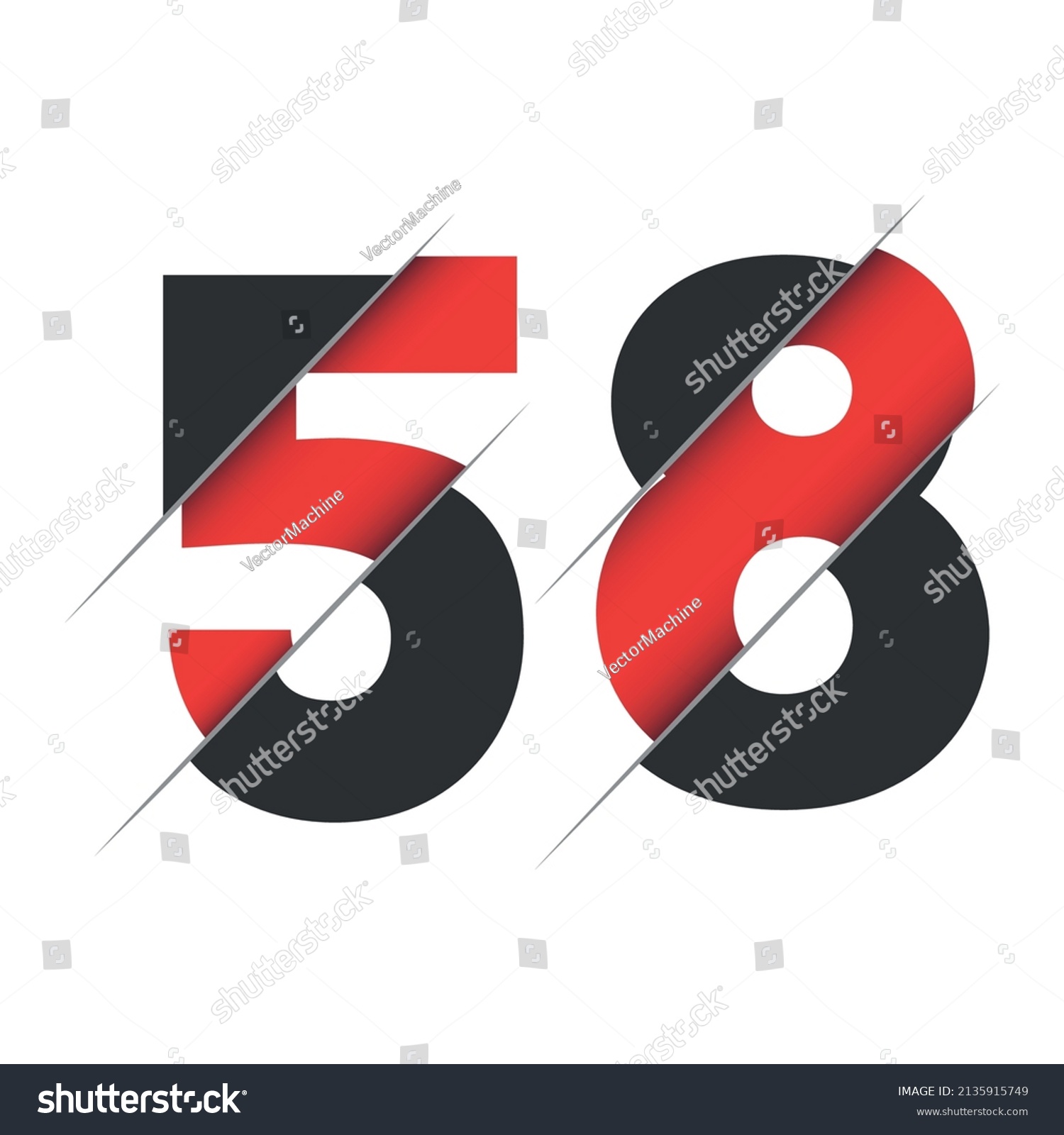 58 5 8 Number Logo Design Stock Vector (Royalty Free) 2135915749 ...