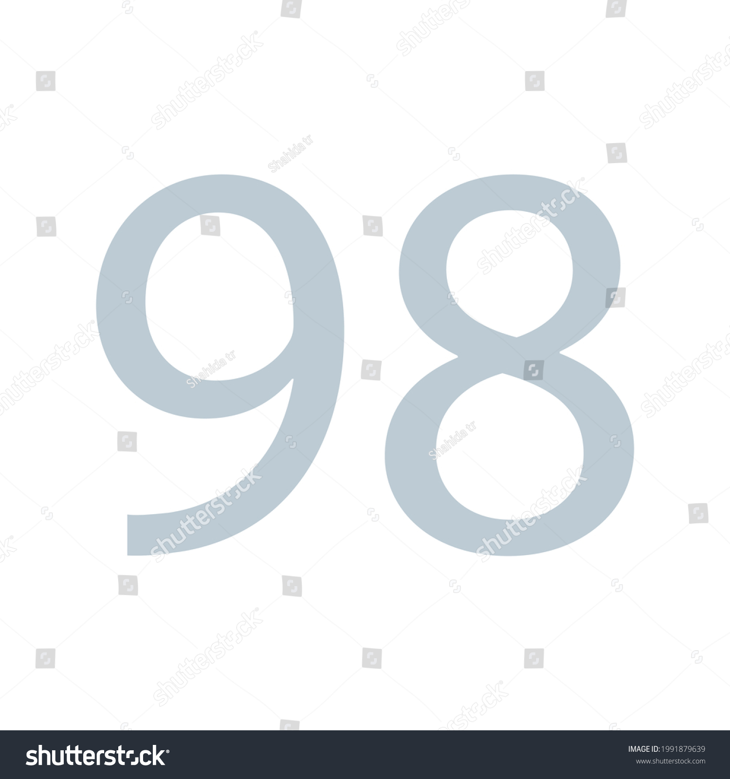 98 Number Simple Clip Art Vector Stock Vector (Royalty Free) 1991879639