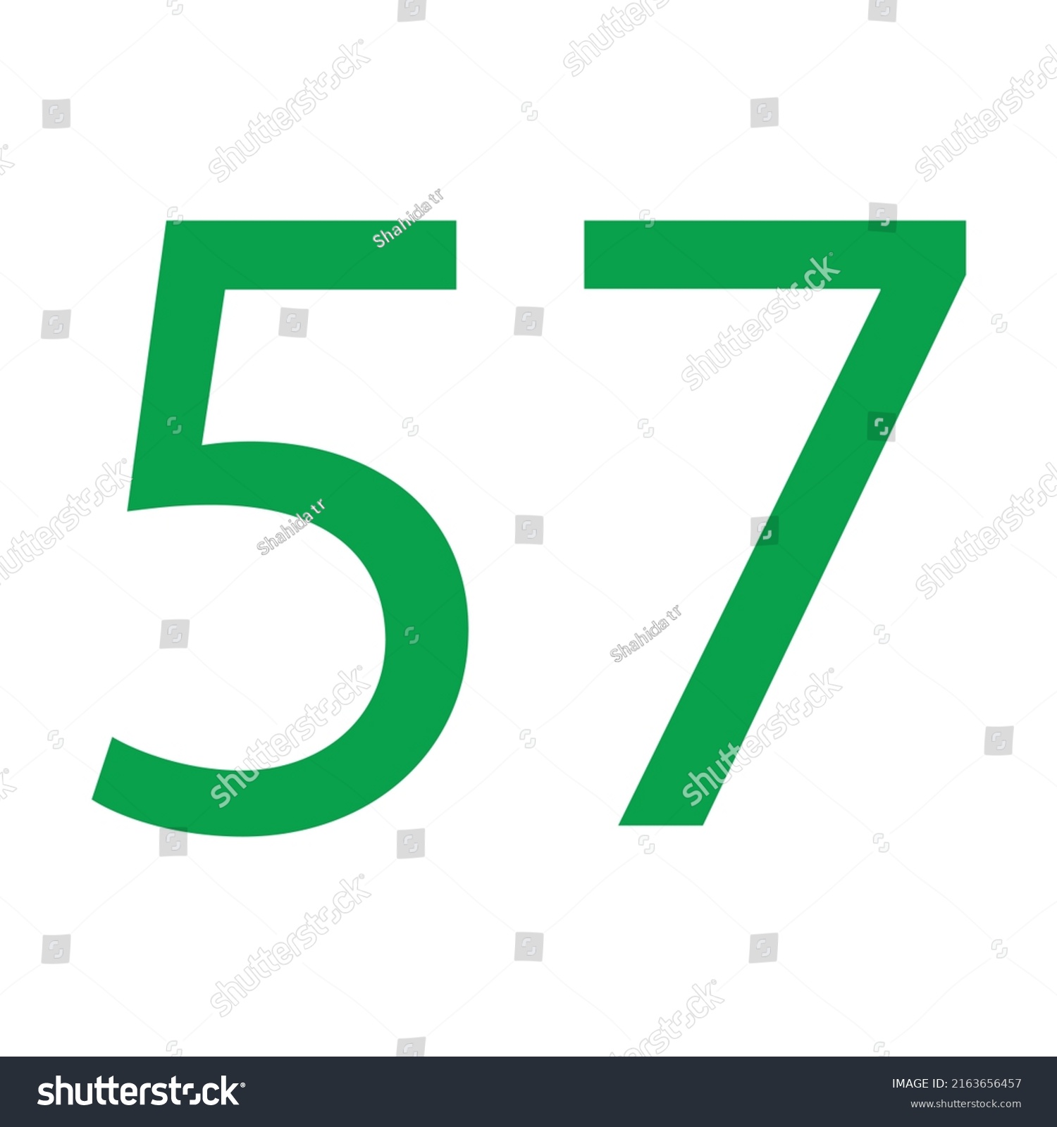 57 Number Simple Clip Art Vector Stock Vector Royalty Free 2163656457