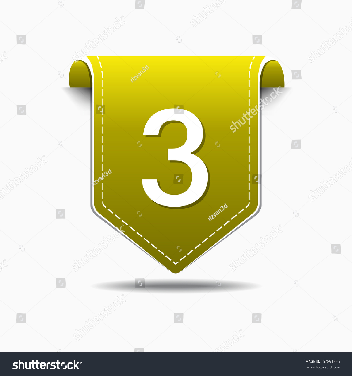 3 Number Vector Yellow Web Icon Stock Vector (Royalty Free) 262891895 ...