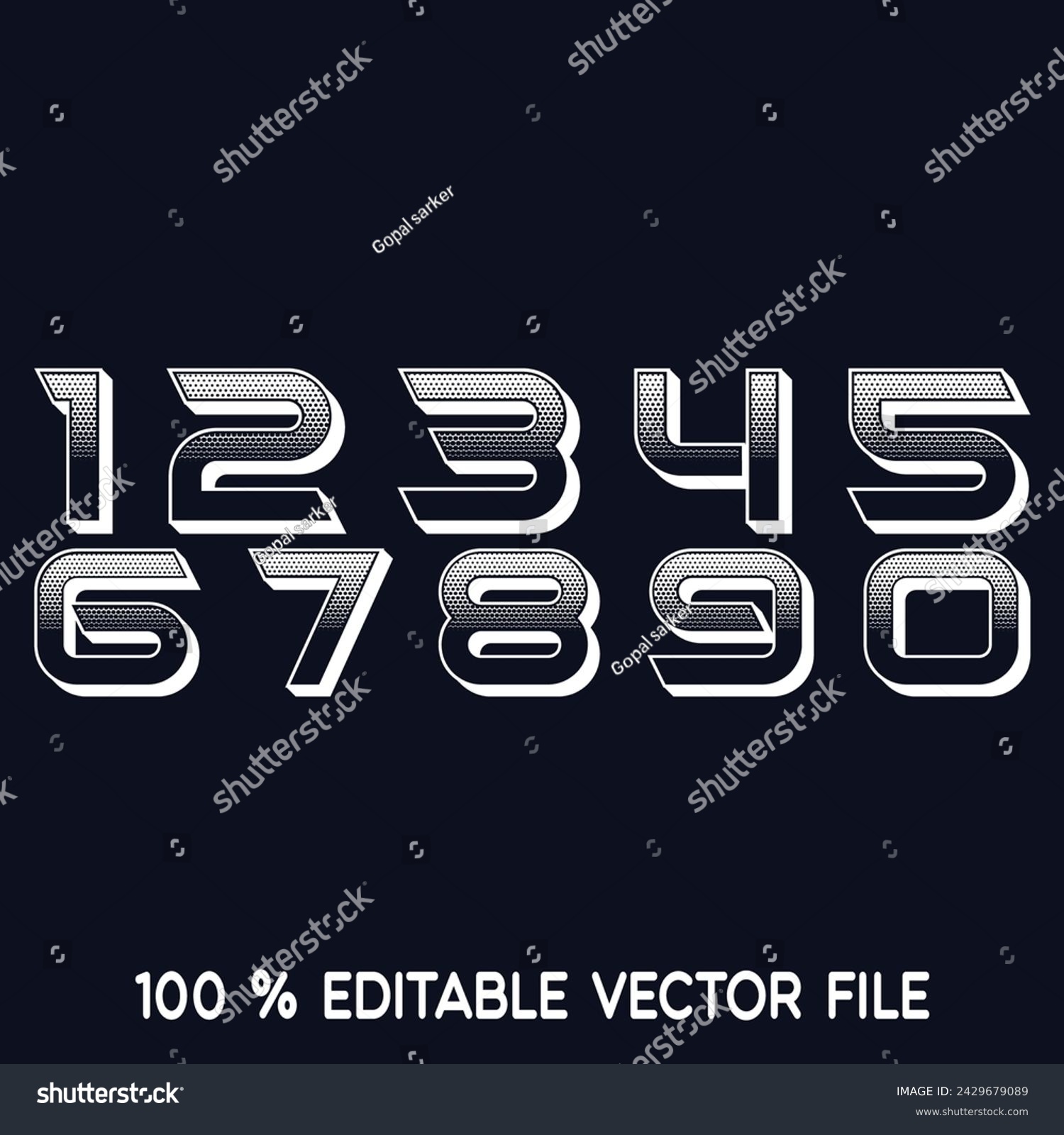 SVG of 1234567890 numbers typography, t-shirt graphics, vectors svg
