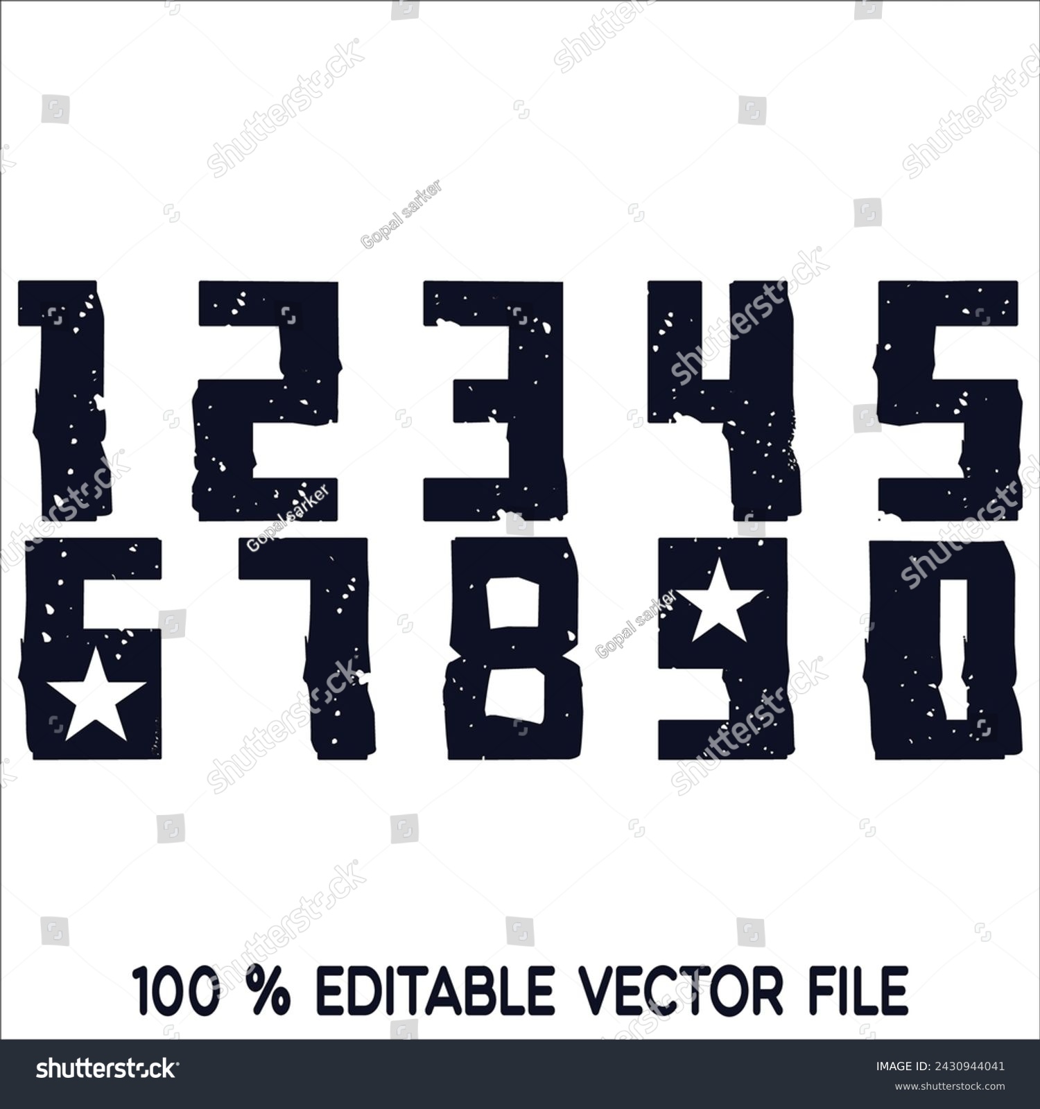 SVG of 1234567890 numbers typography, t-shirt graphics, vectors svg