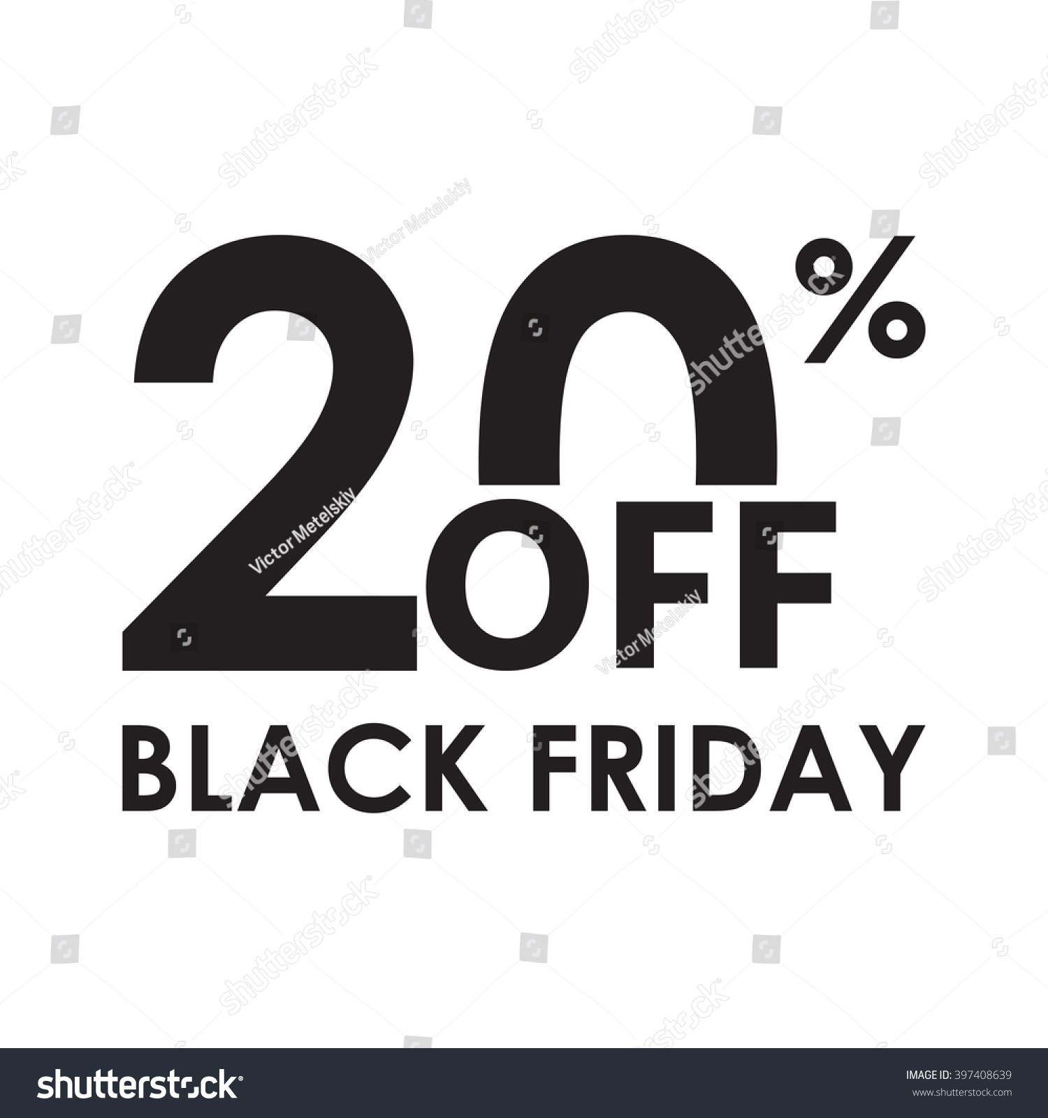 20 Off Black Friday Design Template Stock Vector Royalty Free 397408639