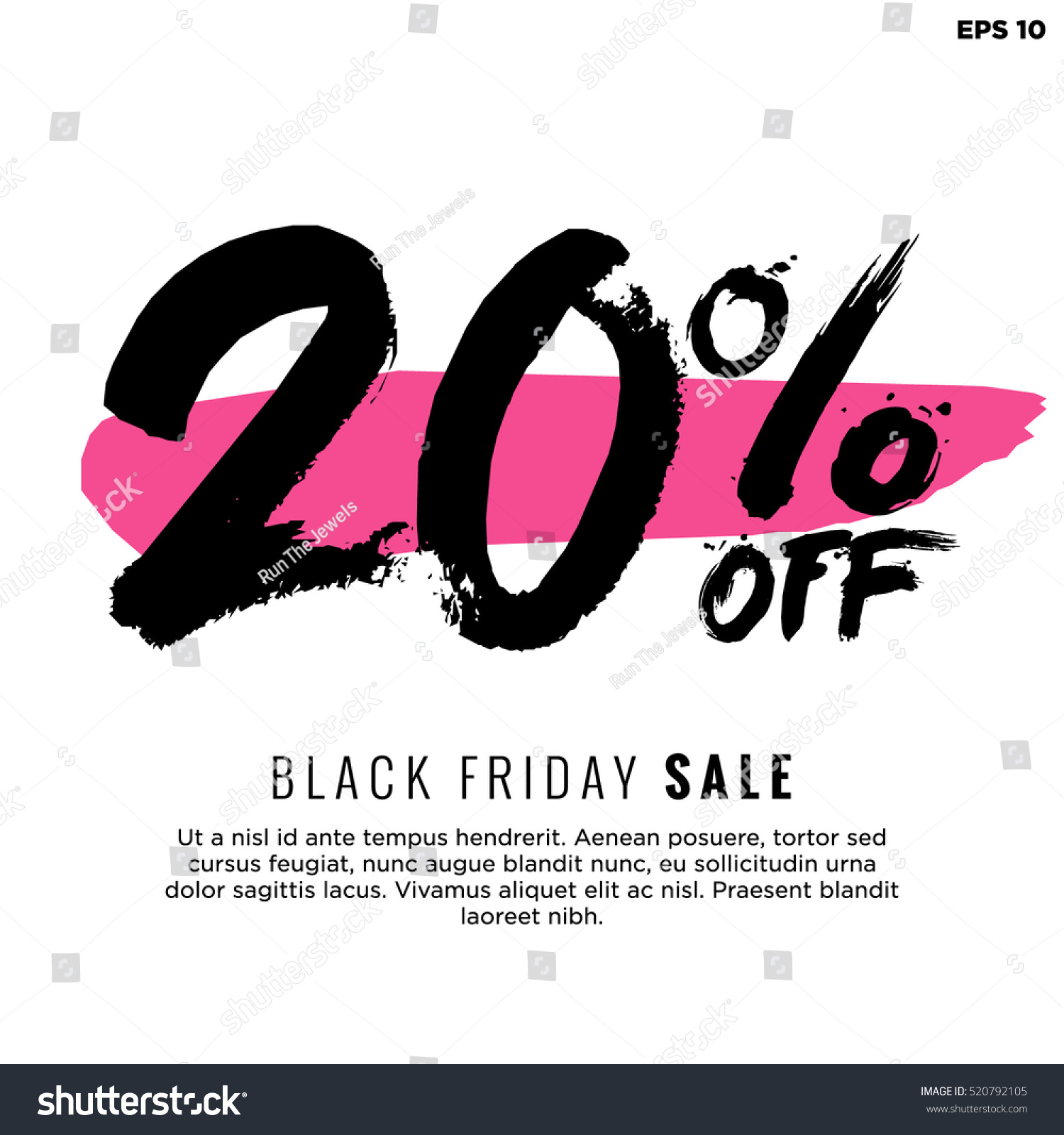 20 Off Black Friday Sale Promotional Stock Vector Royalty Free 520792105