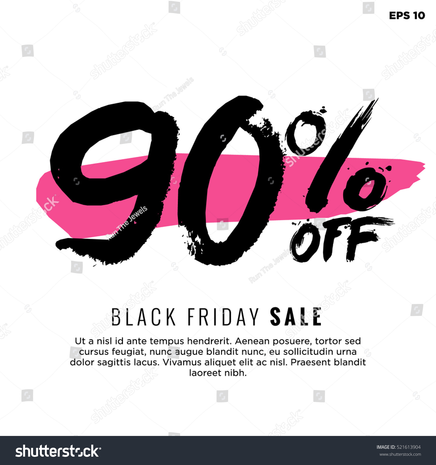 90 Off Black Friday Sale Promotional Stock Vector Royalty Free 521613904