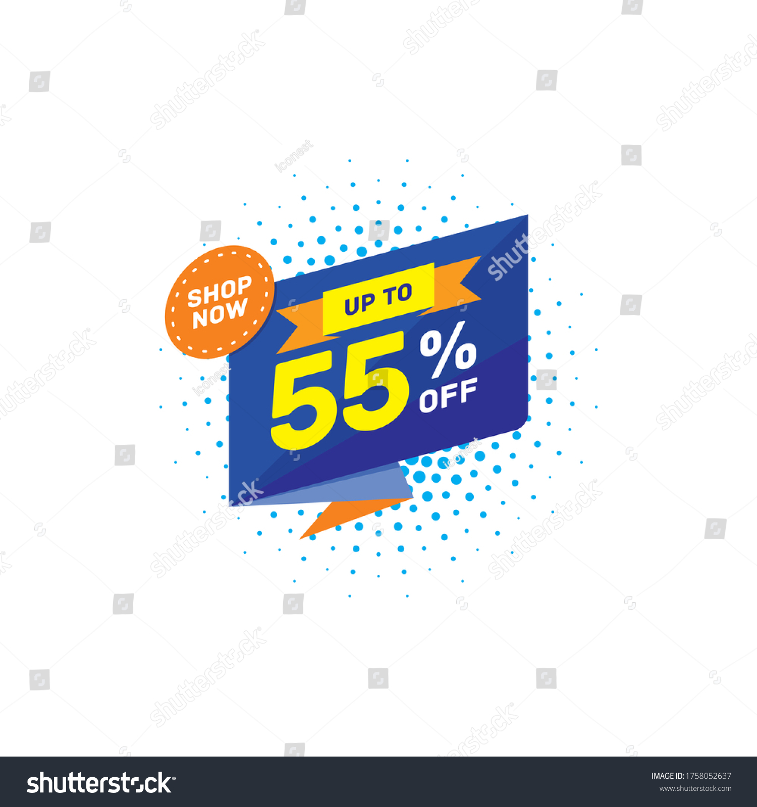 55 Off Discount Sticker Sale Tag Stock Vector Royalty Free 1758052637