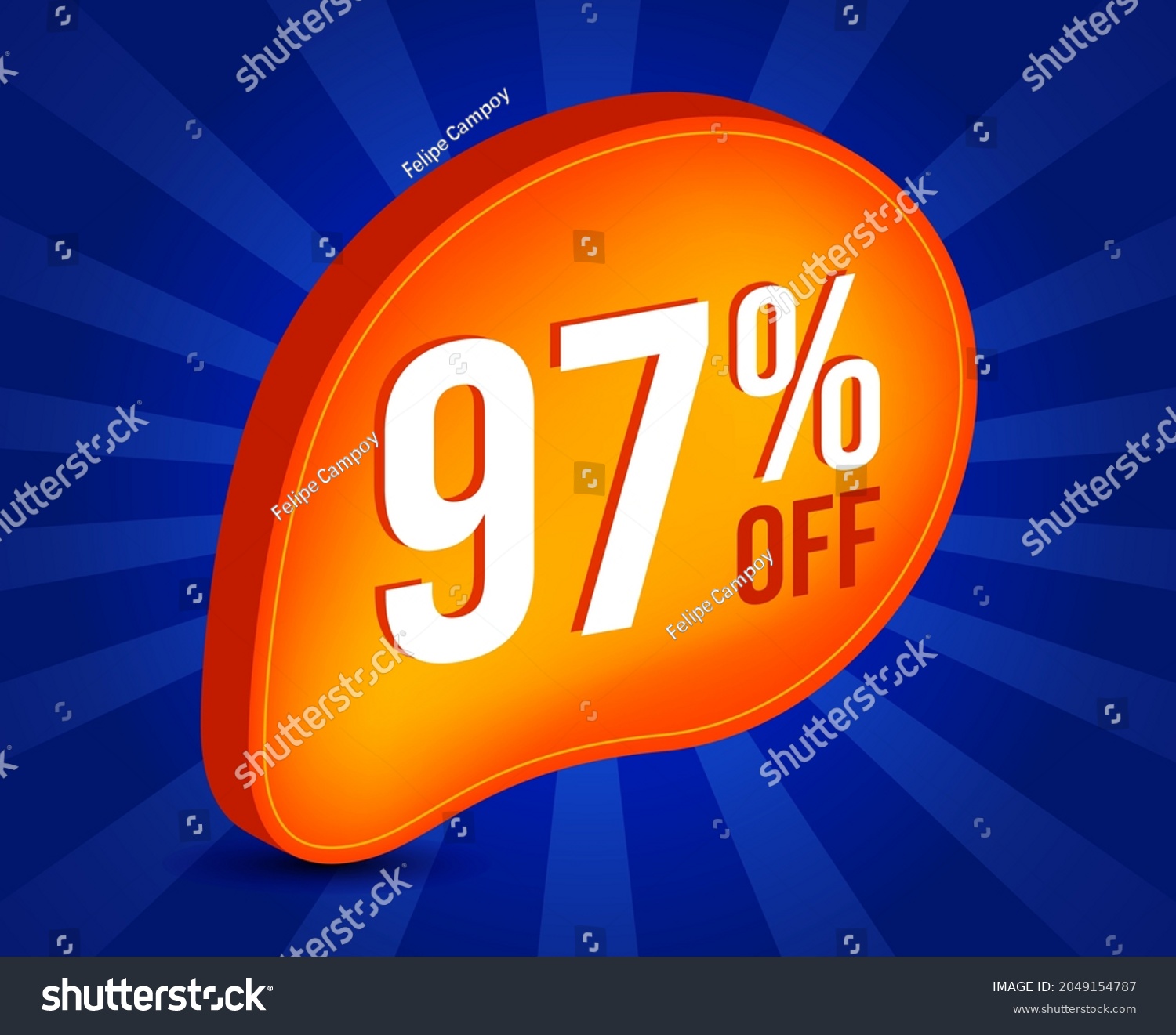 SVG of 97% OFF Sale 3d Sign. Special Offer Marketing Ad. 97 Percent Discount Tag. Promotion Price icon svg