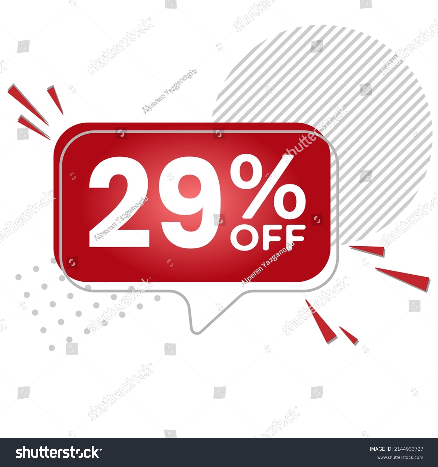 SVG of 29% off. White background with 29 percent discount on a red balloon for mega big sales. 29% sale svg