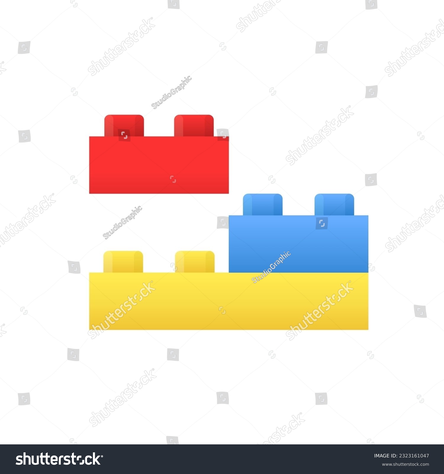 SVG of Сolorful building block toy. Concept of building, industry, engineering, brainstorming, development. isolated on a white background. flat style trend modern logo design. Vector illustration svg