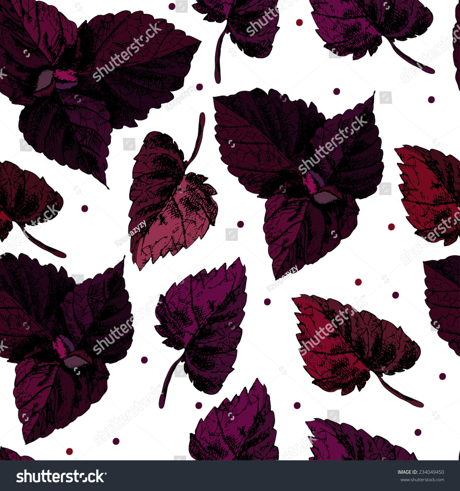 pattern basil leaves template can be stock vector royalty free