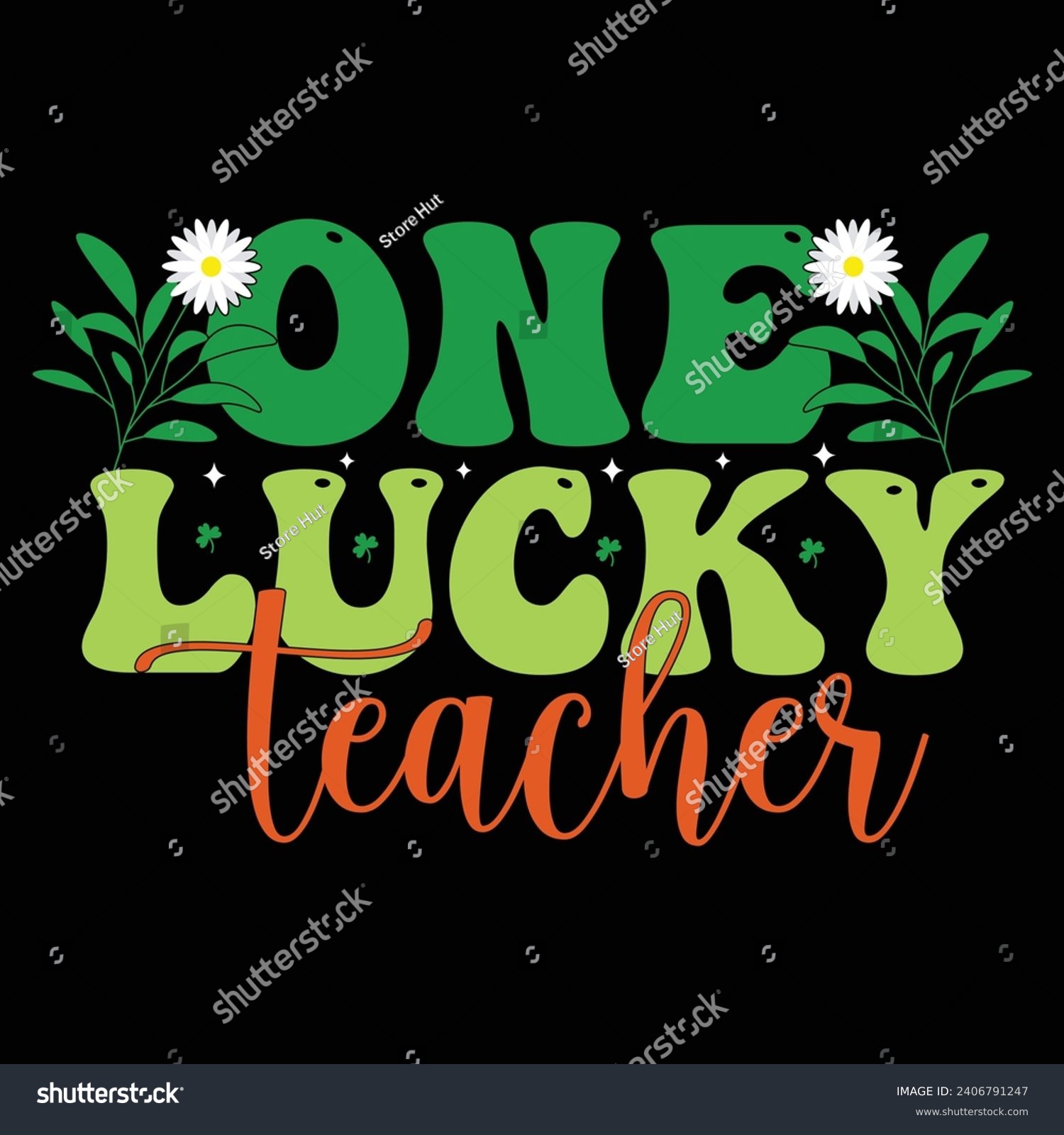 SVG of  one lucky teacher St Patrick's Day T-shirt design
 svg