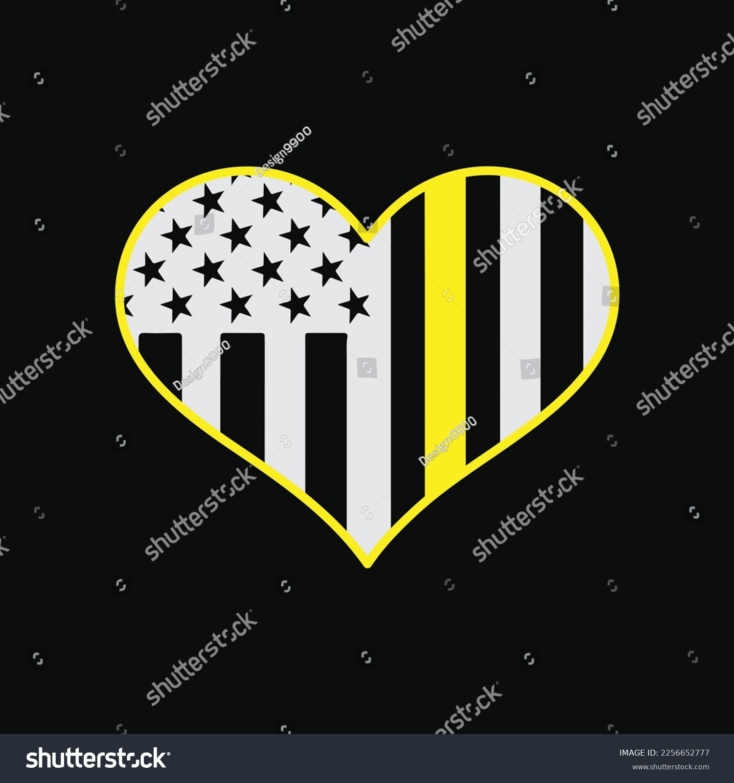 SVG of 911 Operator Dispatcher Thin Yellow Line Heart svg