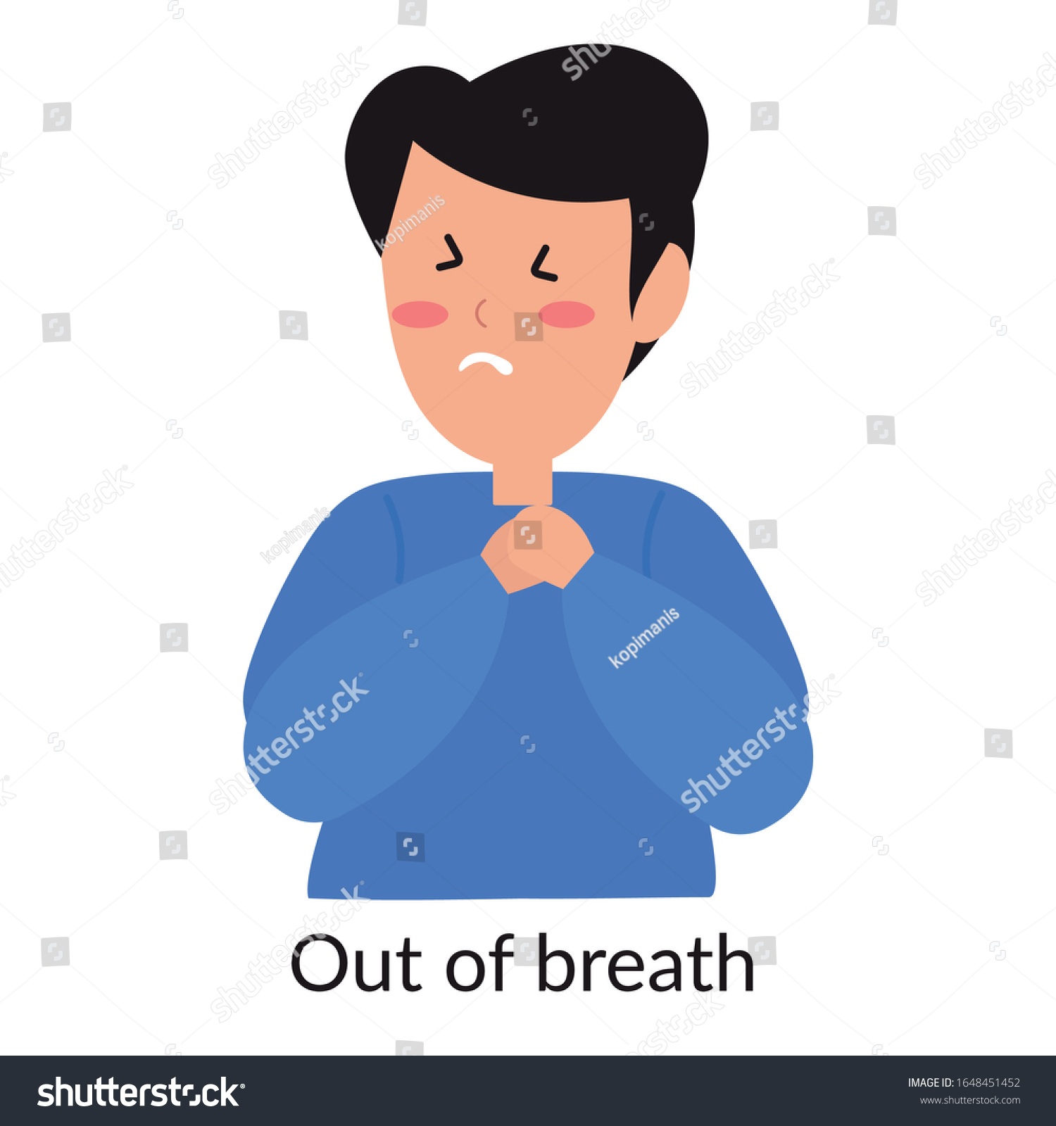 Out Breath Human People Cartoon Vector Stock Vector (Royalty Free ...