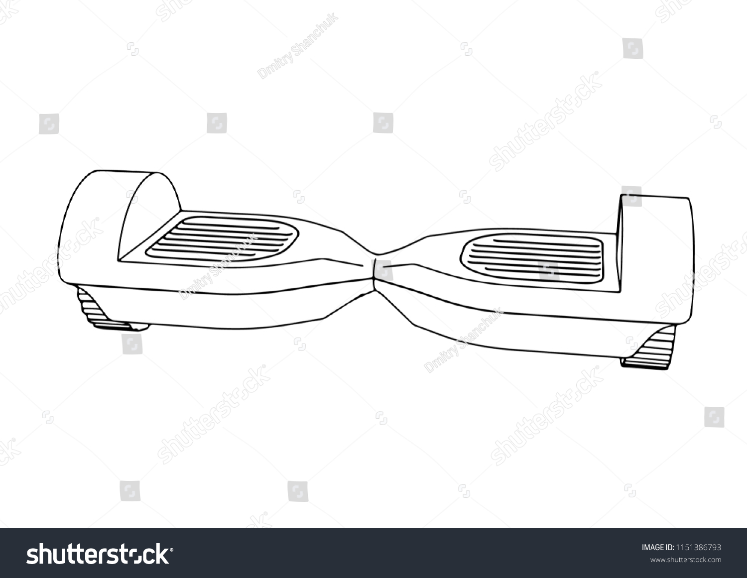 Outline Selfbalancing Scooter Vector Stock Vector (Royalty Free ...