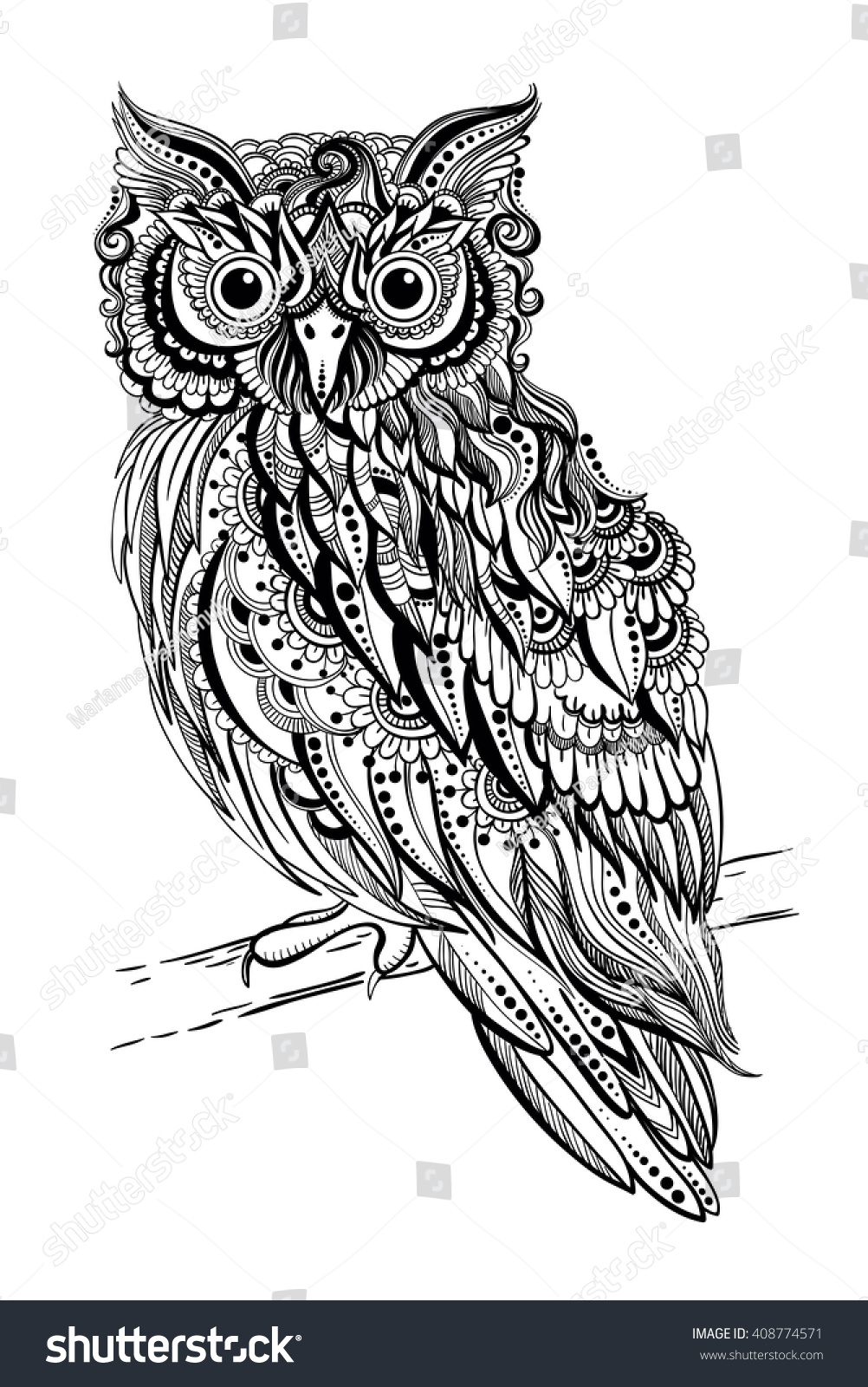 tattoo owl coloring pages - photo #21