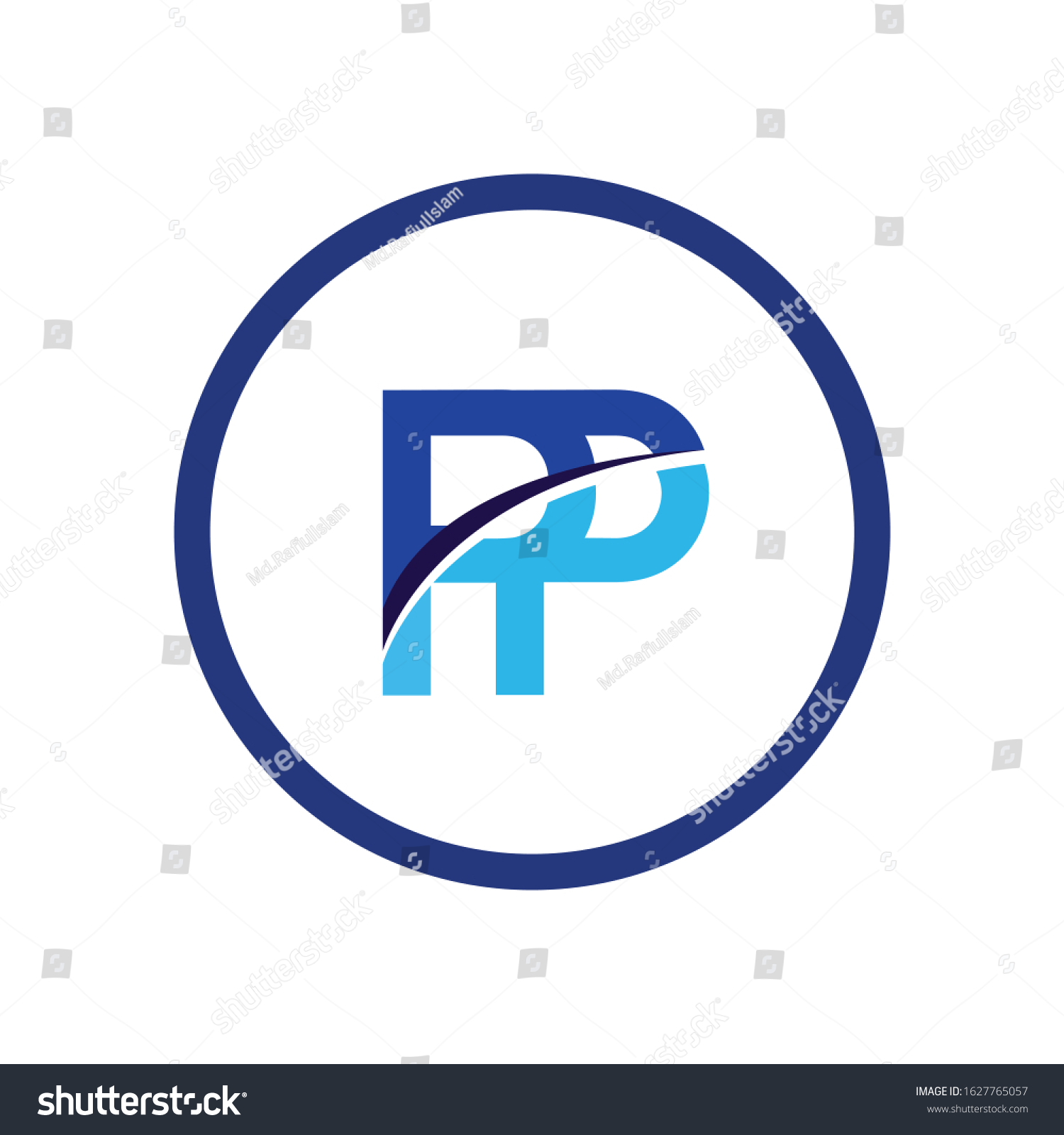P Pp Letter Logo Design Circle Stock Vector Royalty Free 1627765057