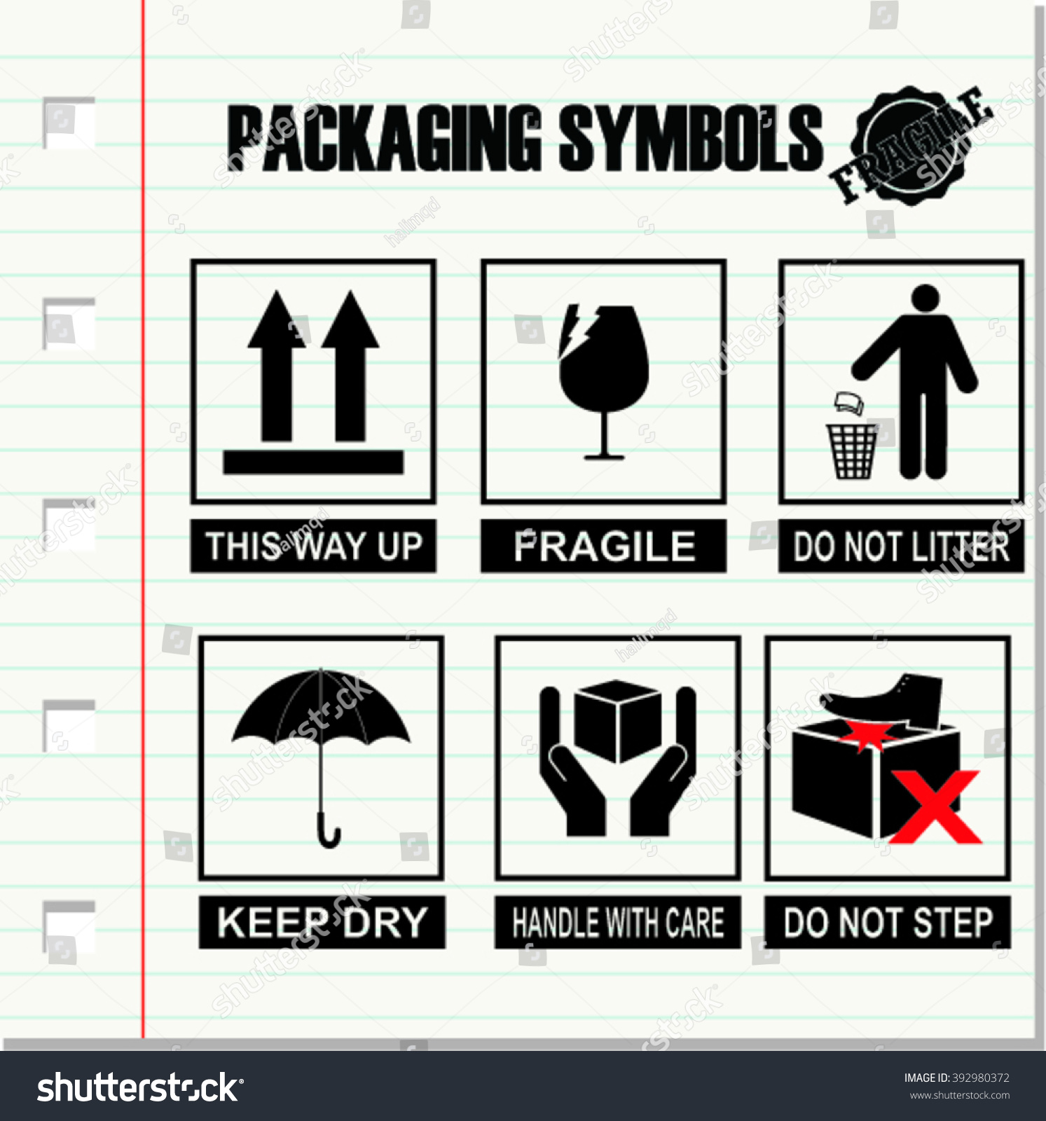 Packaging Symbols Comic Bubble Speech Vector Stock Vector (Royalty Free ...