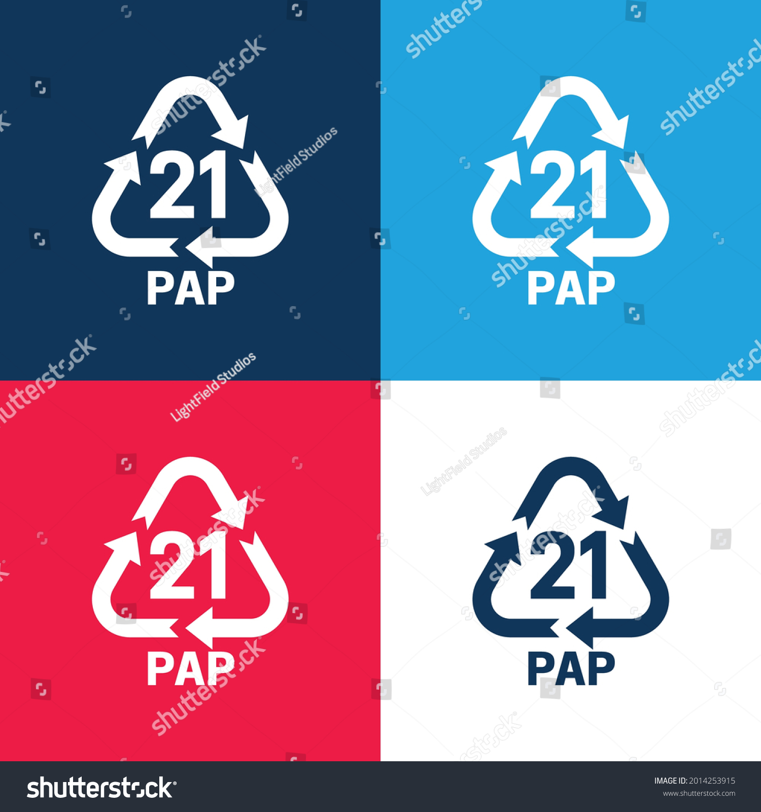 SVG of 21 PAP blue and red four color minimal icon set svg