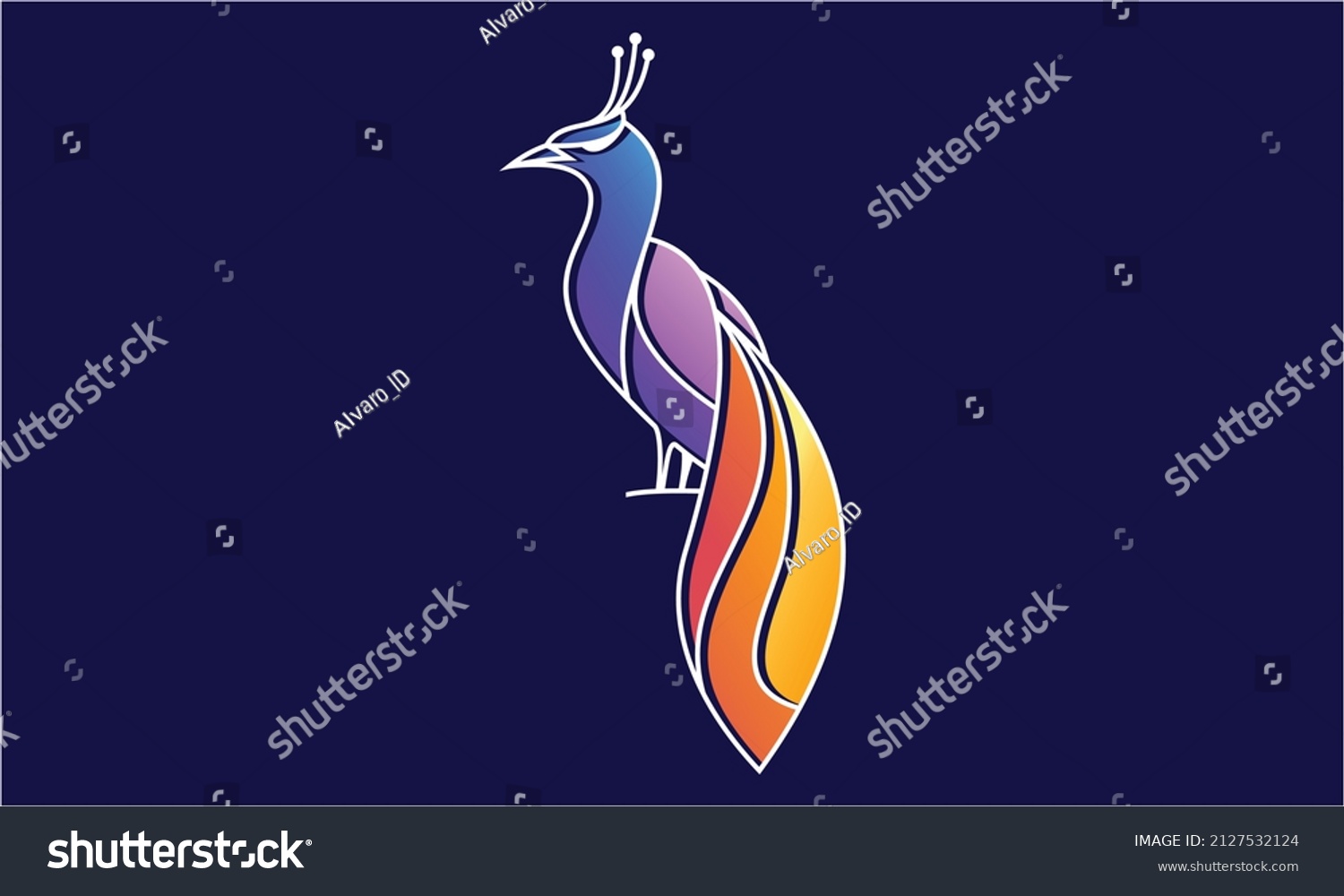 Peacock Logo Concept Color Full Stock Vector Royalty Free 2127532124   Stock Vector  Peacock Logo Concept Color Full 2127532124 