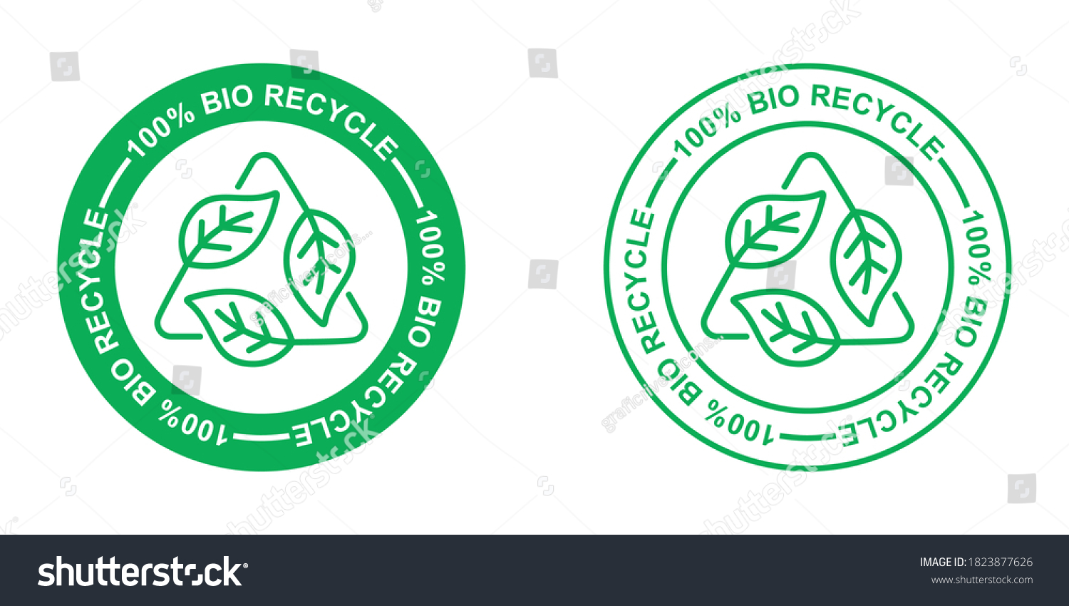 SVG of 100 percent bio recyclable icon,  recycle logo, vector illustration svg