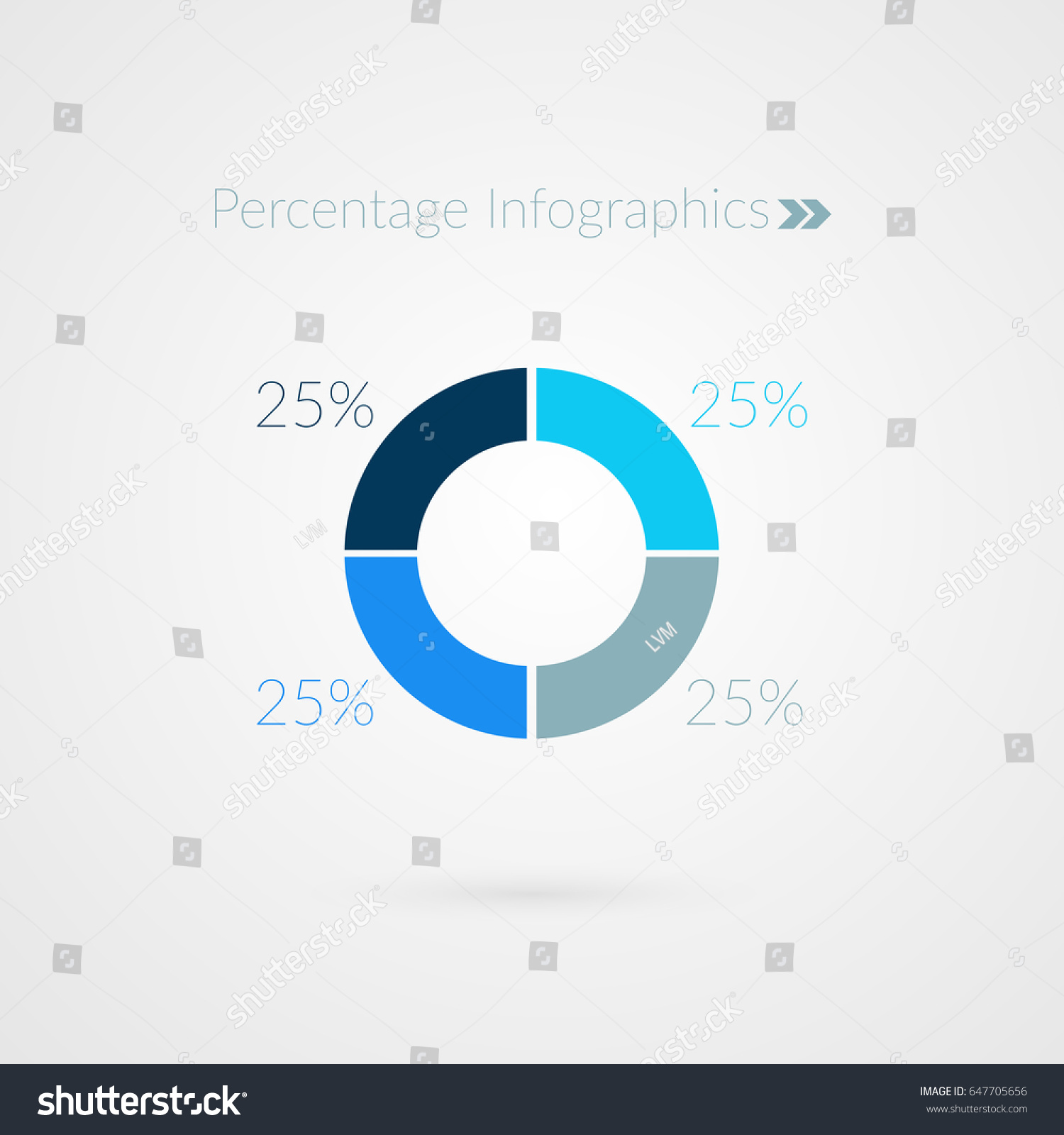 25 Percent Blue Pie Chart Symbol Stock Vector (Royalty Free) 647705656