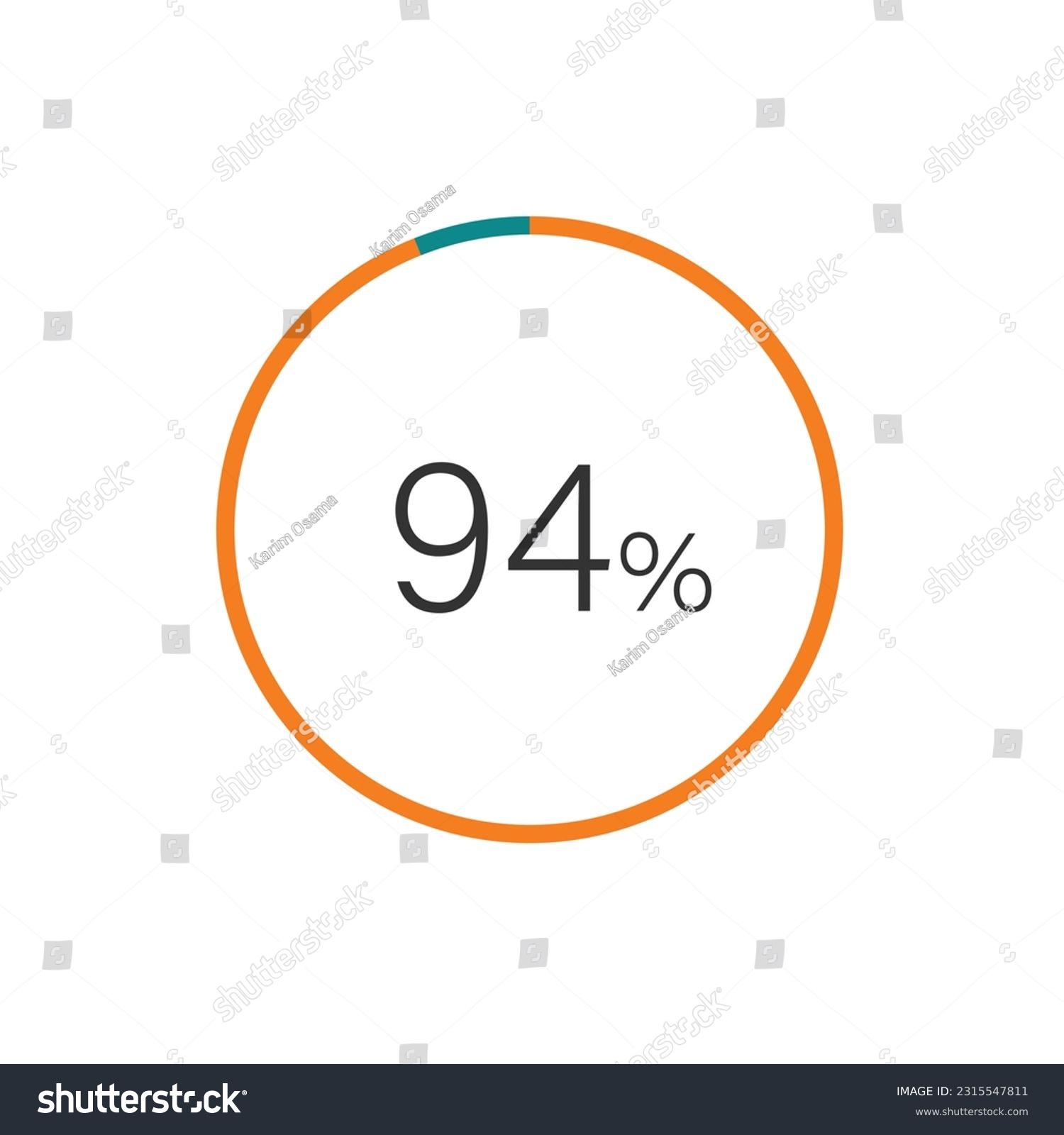 SVG of 94% percent circle chart symbol. 94 percentage Icons for business, finance, report, downloading. svg