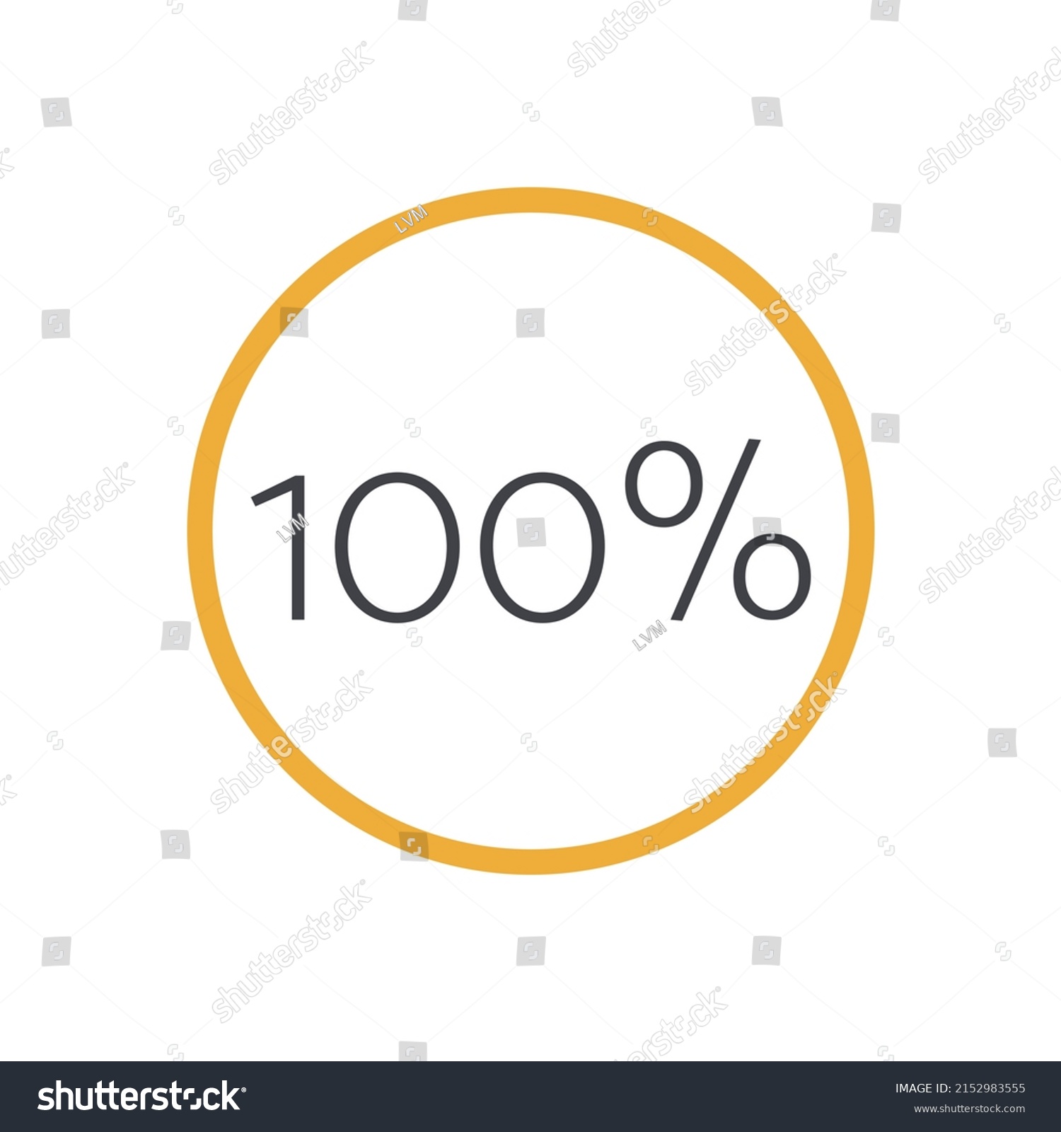 100 Percent Circle Chart Vector Percentage Stock Vector Royalty Free