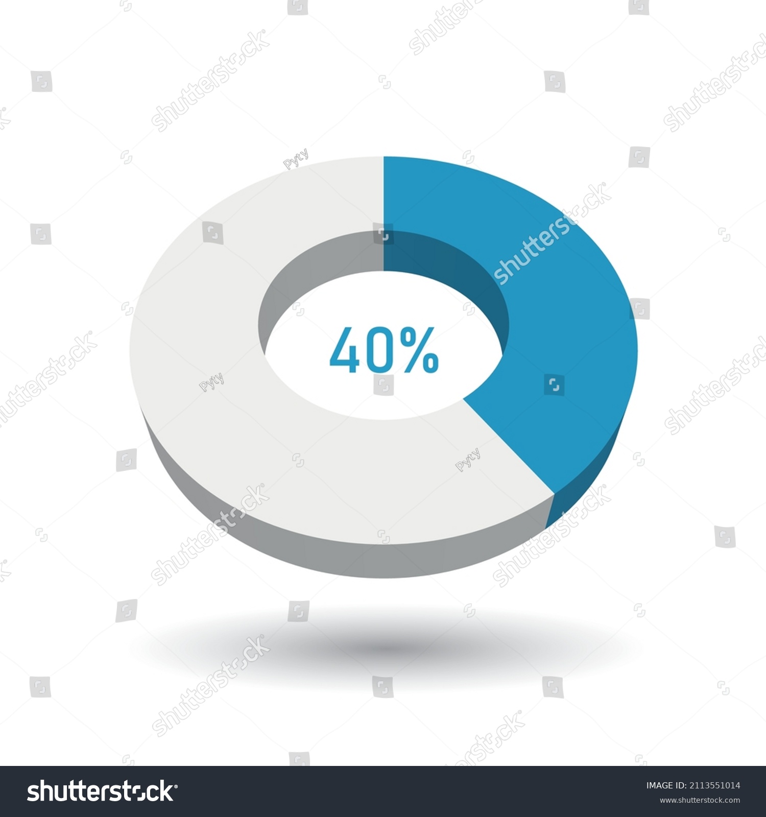 40 Percent 3d Vector Pie Chart Stock Vector (Royalty Free) 2113551014 ...