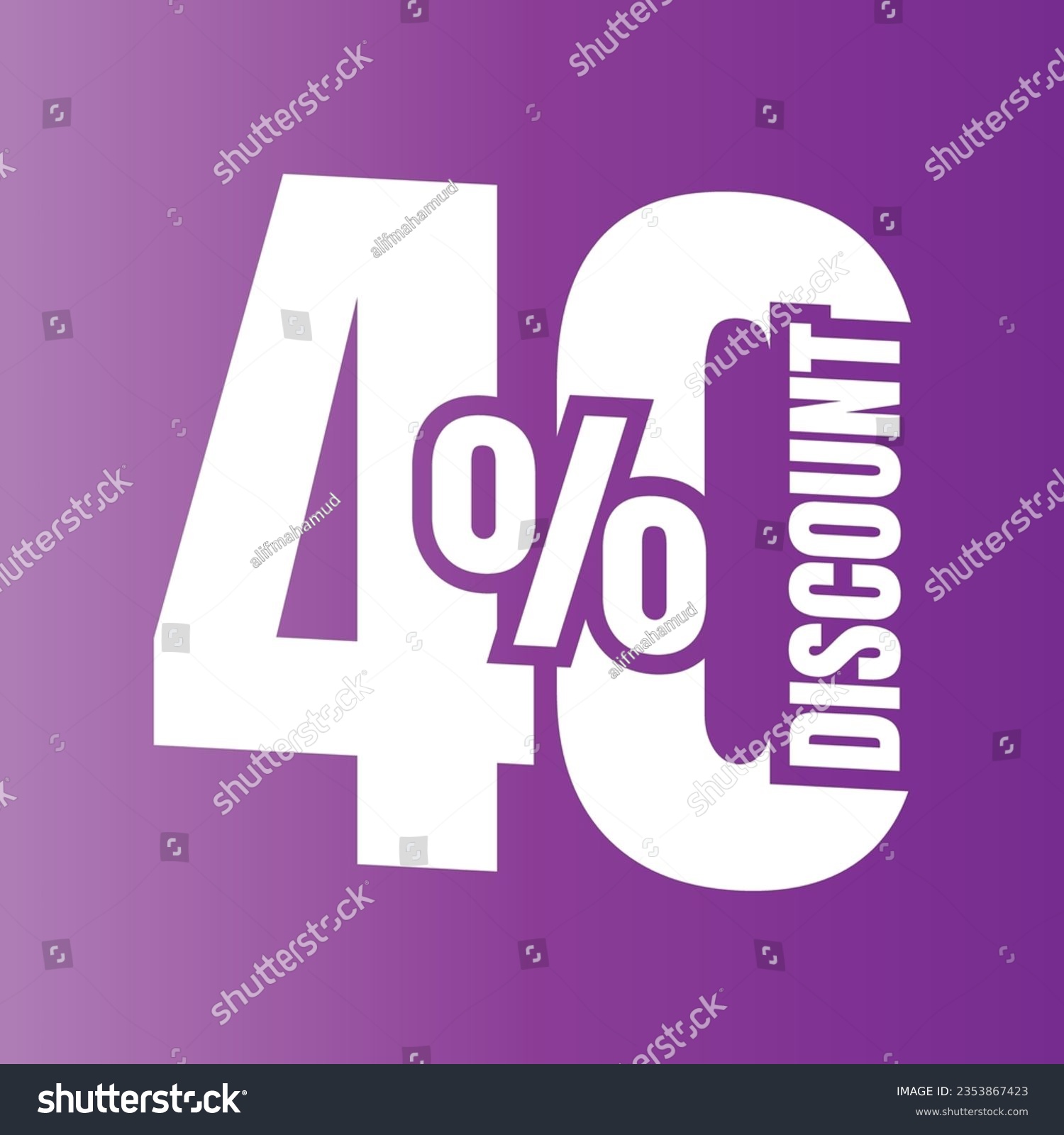 SVG of 40 percent discount deal icon, 40% special offer discount vector, 40 percent sale price reduction offer, Friday shopping sale discount percentage design svg