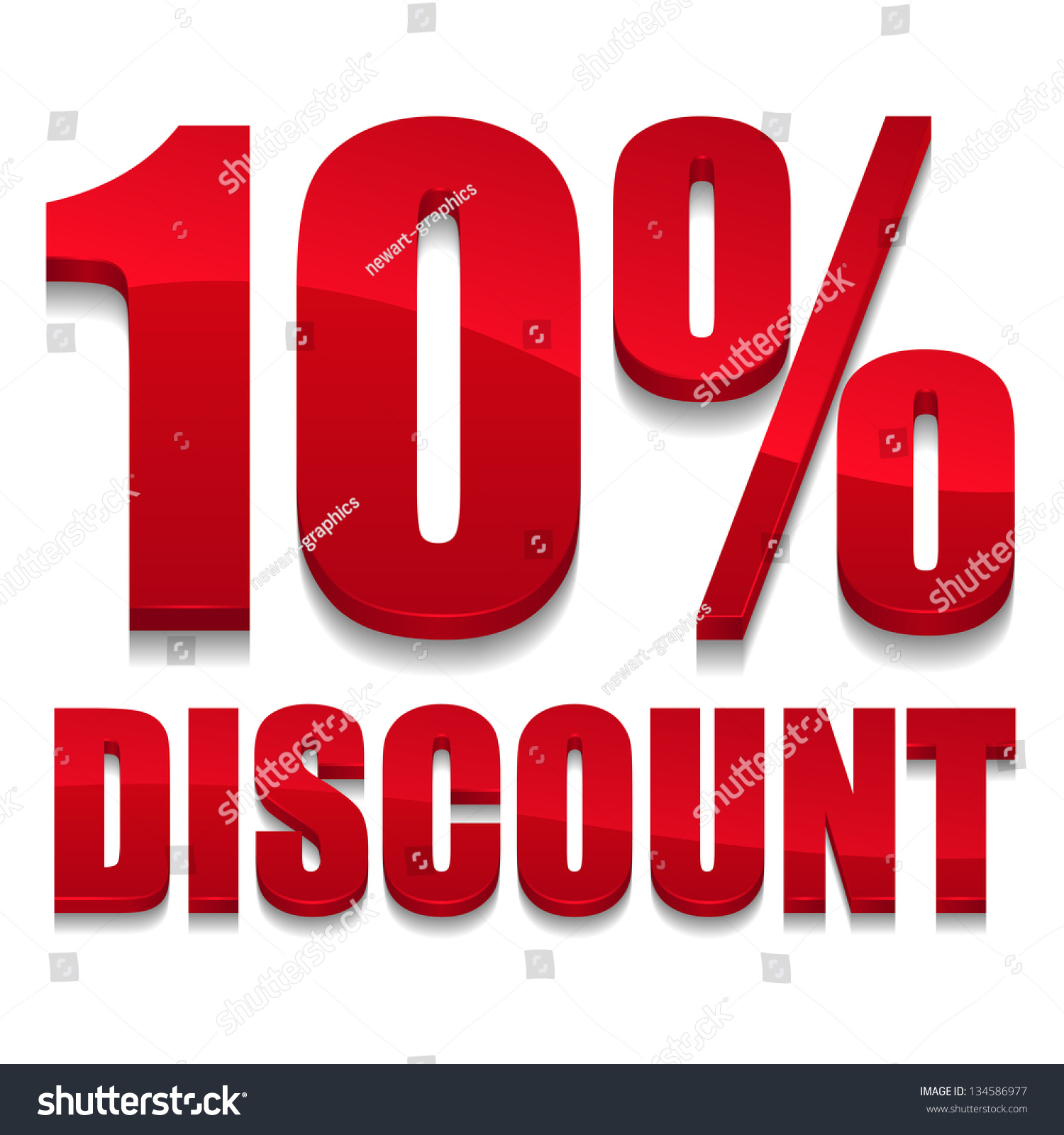 10 Percent Discount Text Stock Vector 134586977 Shutterstock