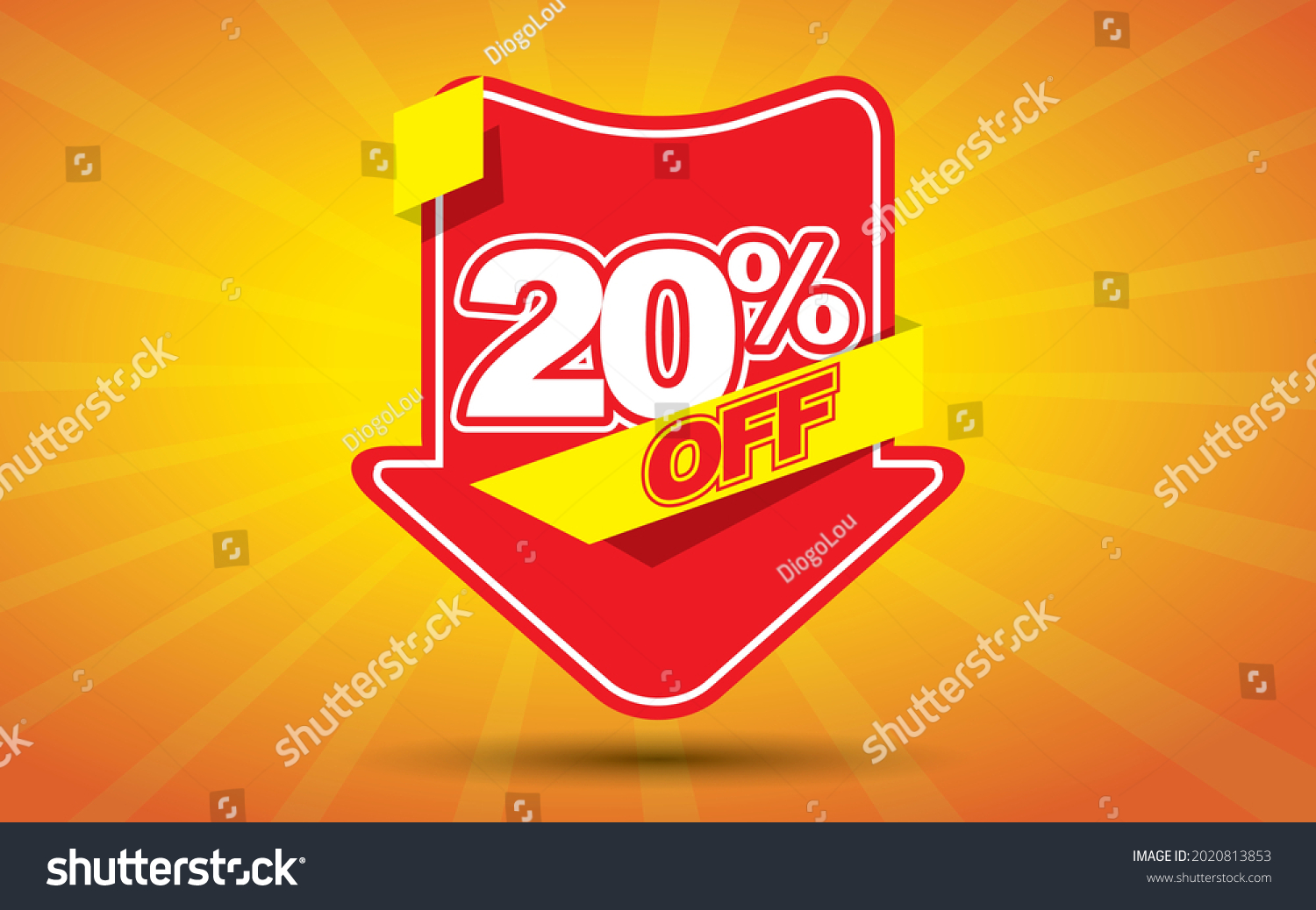 20-percent-off-on-red-arrow-stock-vector-royalty-free-2020813853