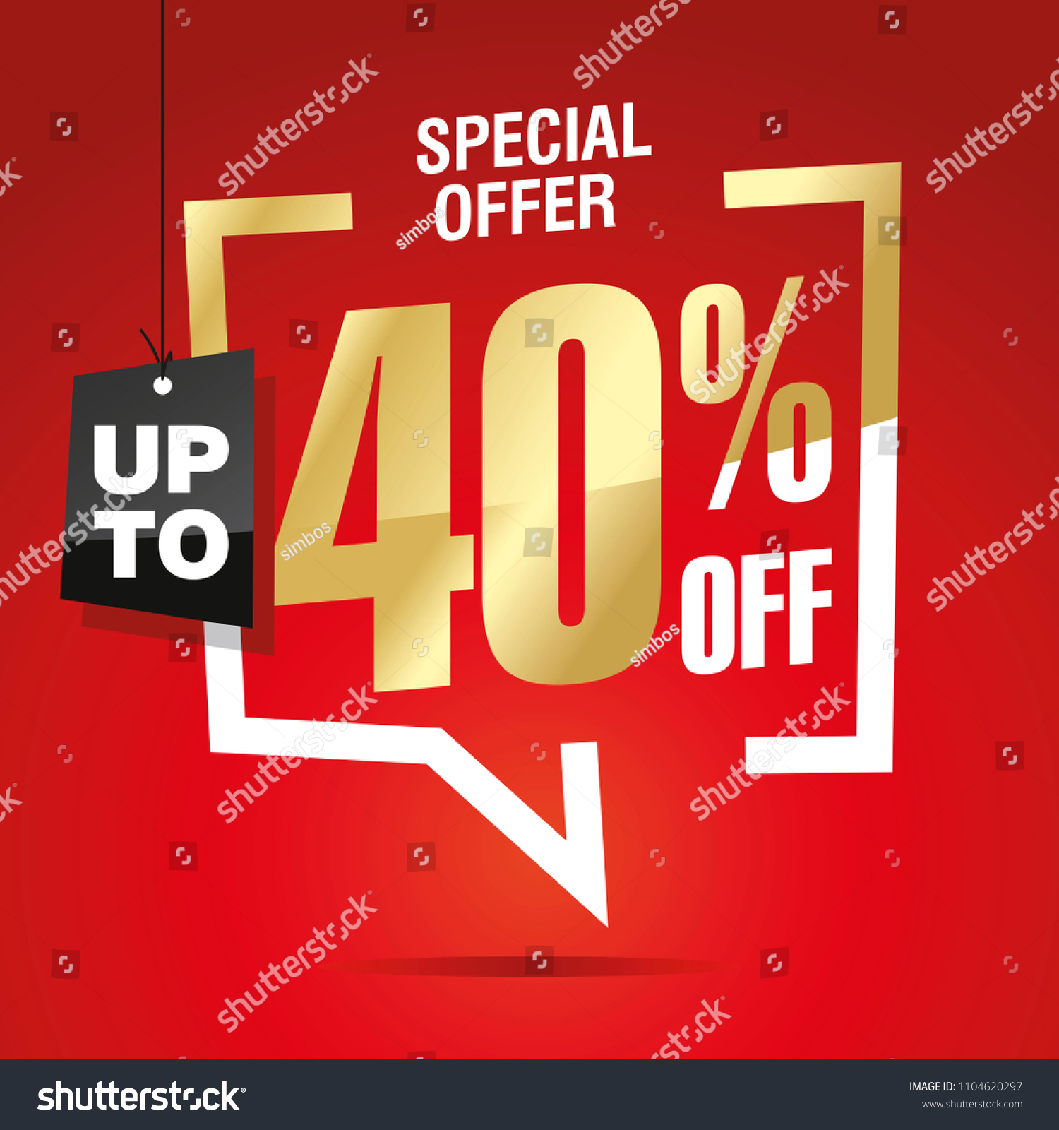 SVG of 40 percent off sale isolated gold red sticker icon svg