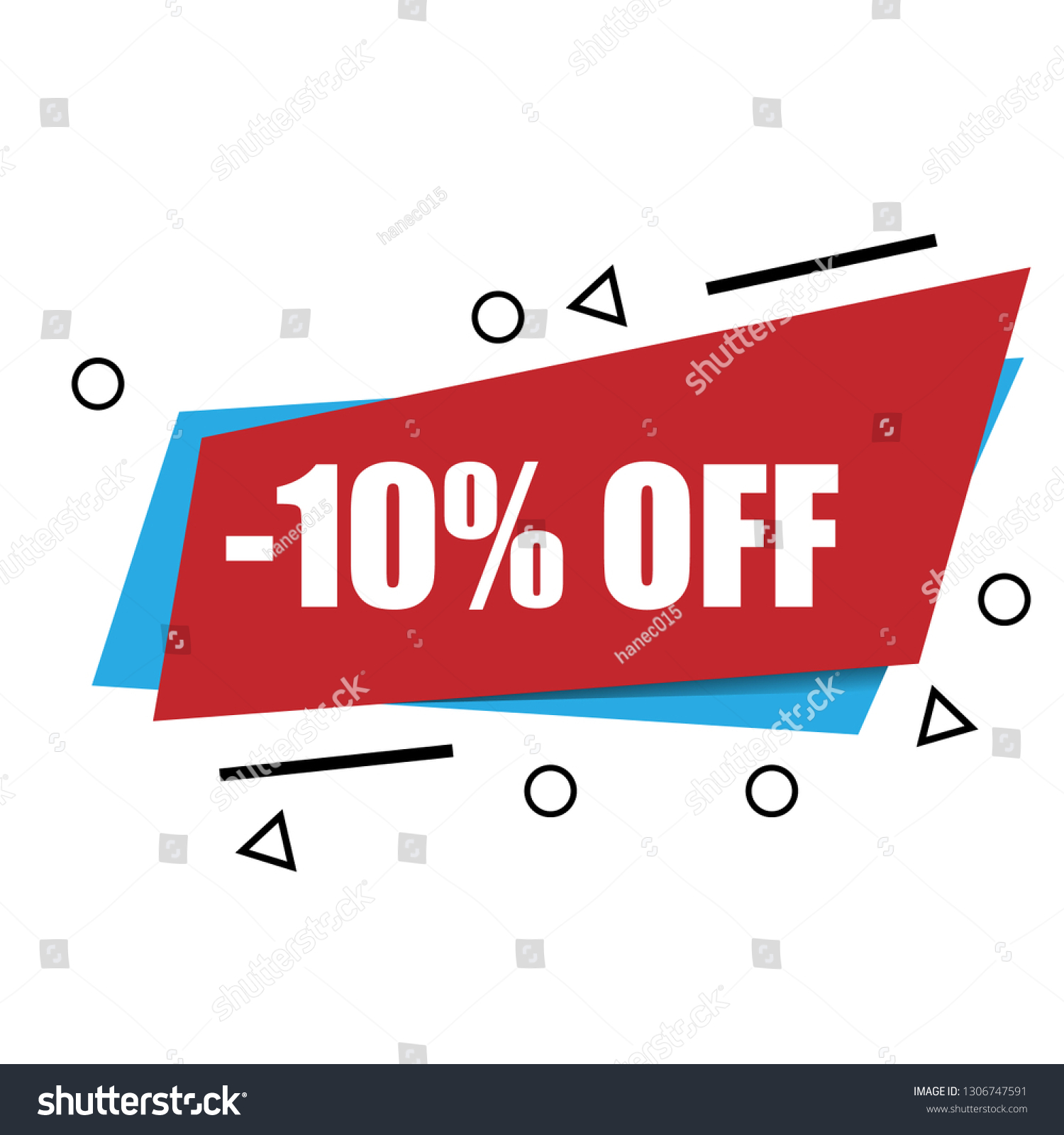 10 Percent Off Sale Label10 Discount Stock Vector Royalty Free