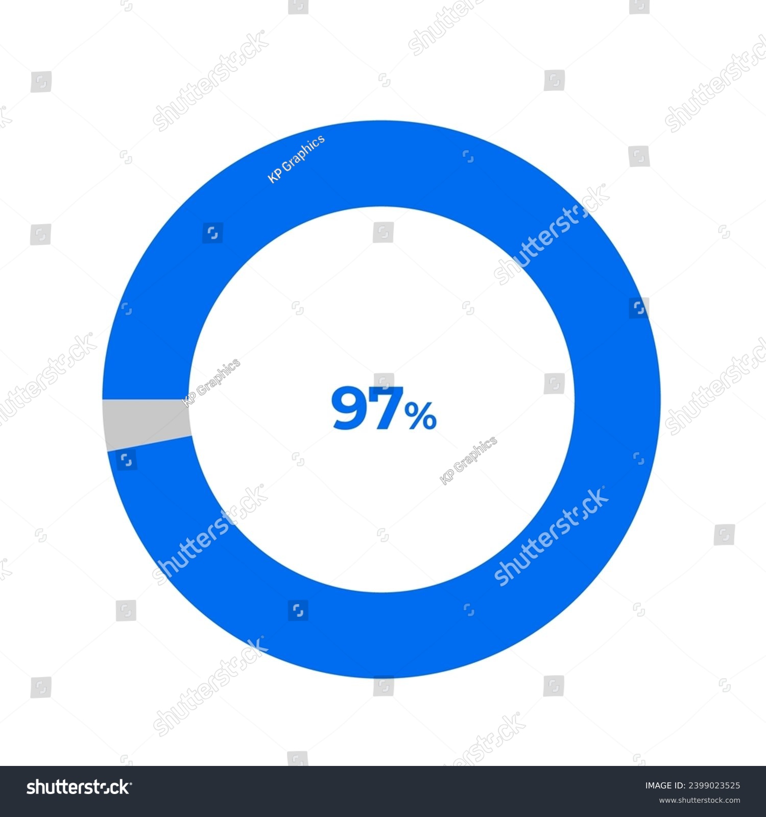 SVG of 97 percent pie chart outline stroke vector illustration eps  svg