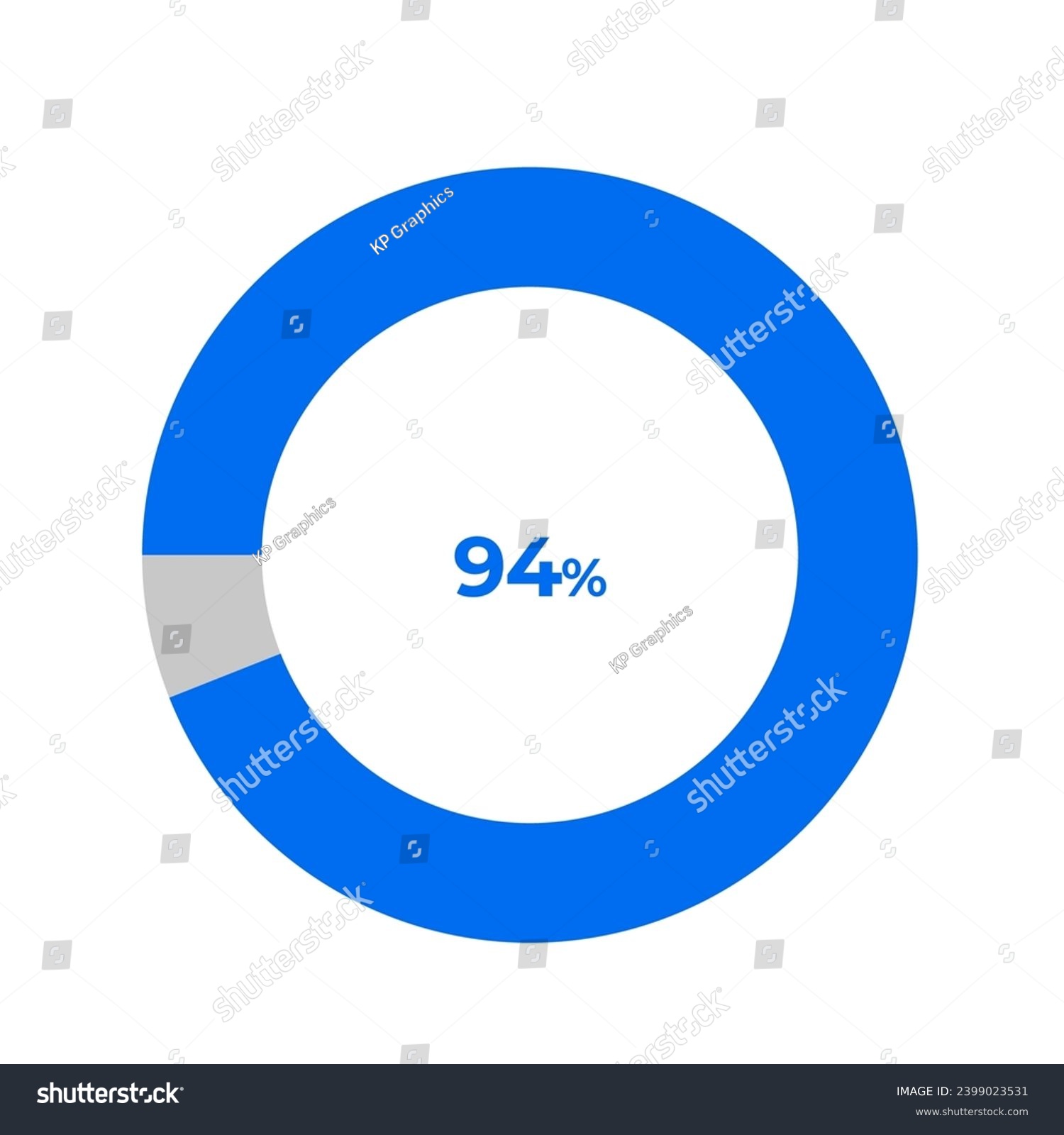 SVG of 94 percent pie chart outline stroke vector illustration eps  svg