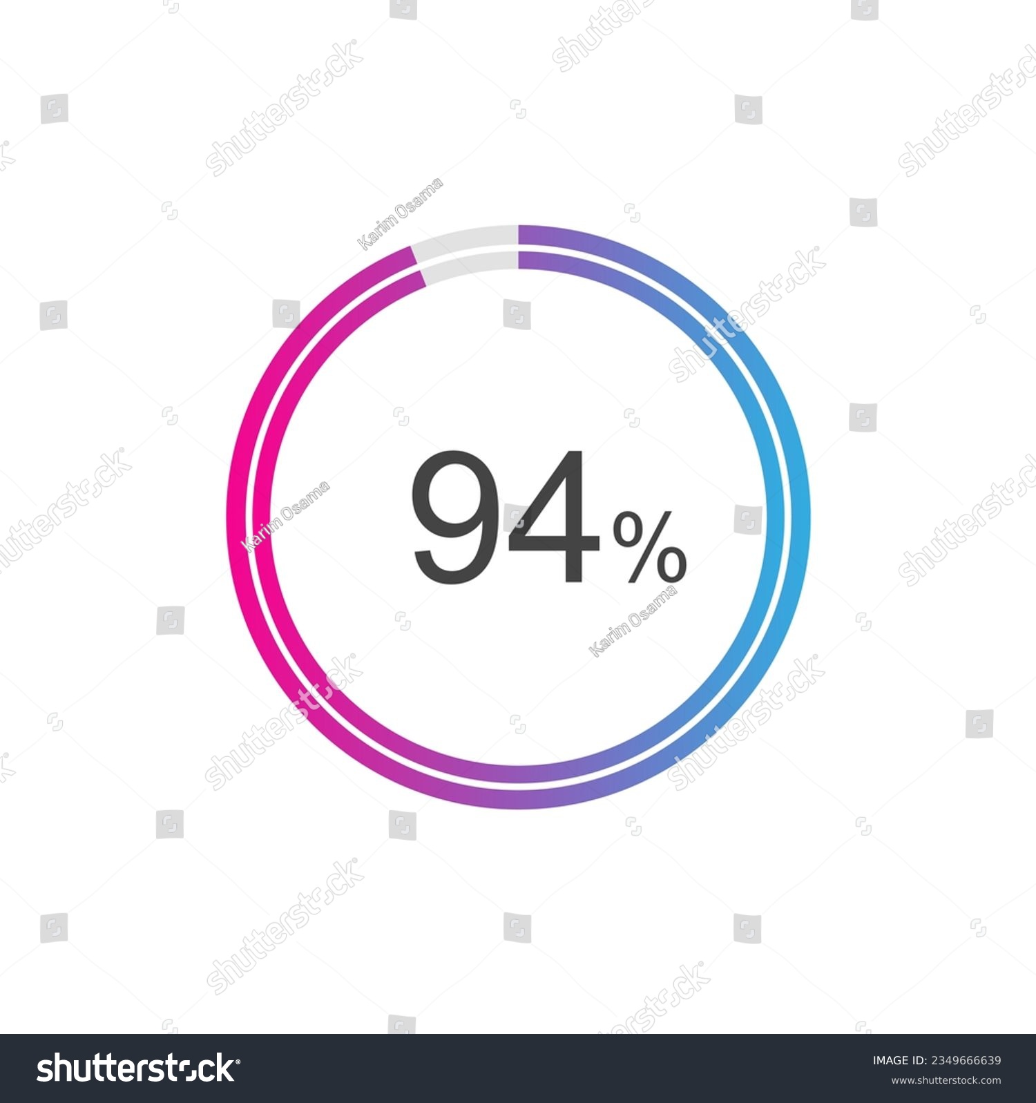 SVG of 94 percent Update or loading symbol, 94% Circle loading icon template. svg