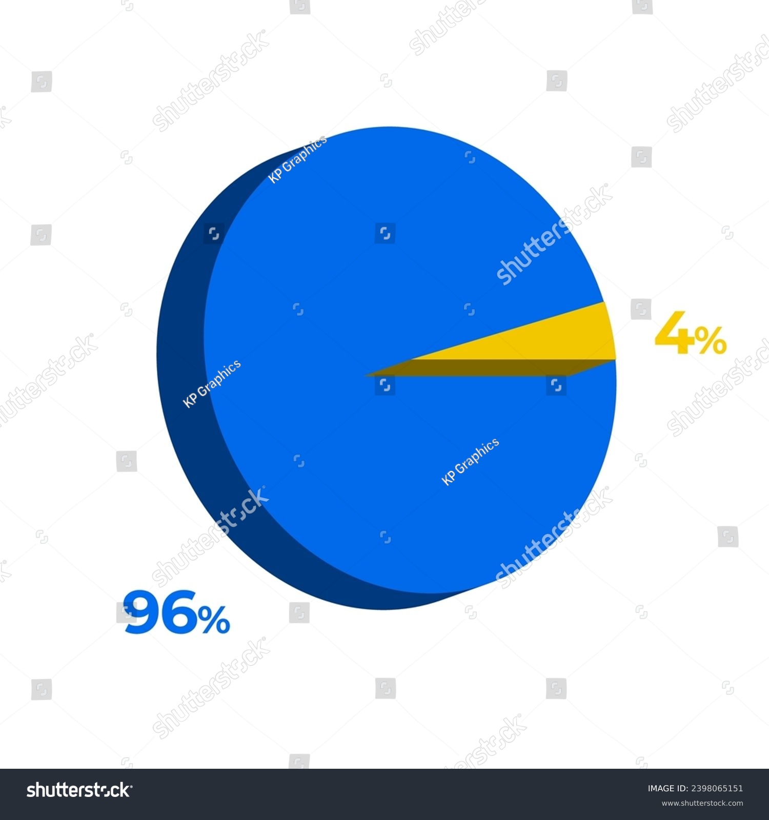 SVG of 4 96 percentage 3d pie chart vector illustration eps svg