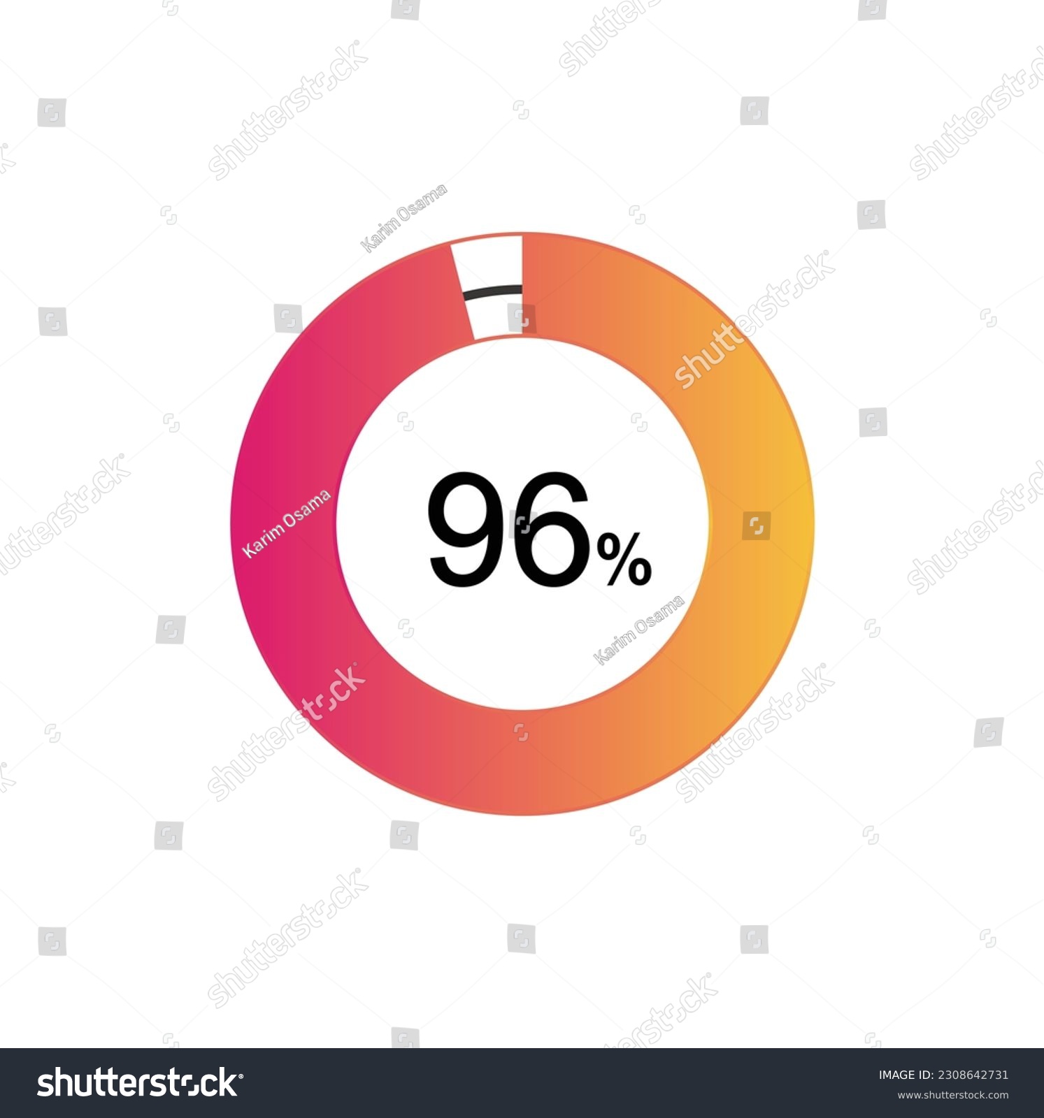 SVG of 96 Percentage diagrams, pie chart for Your documents, reports, 96% circle percentage diagrams for infographics. svg